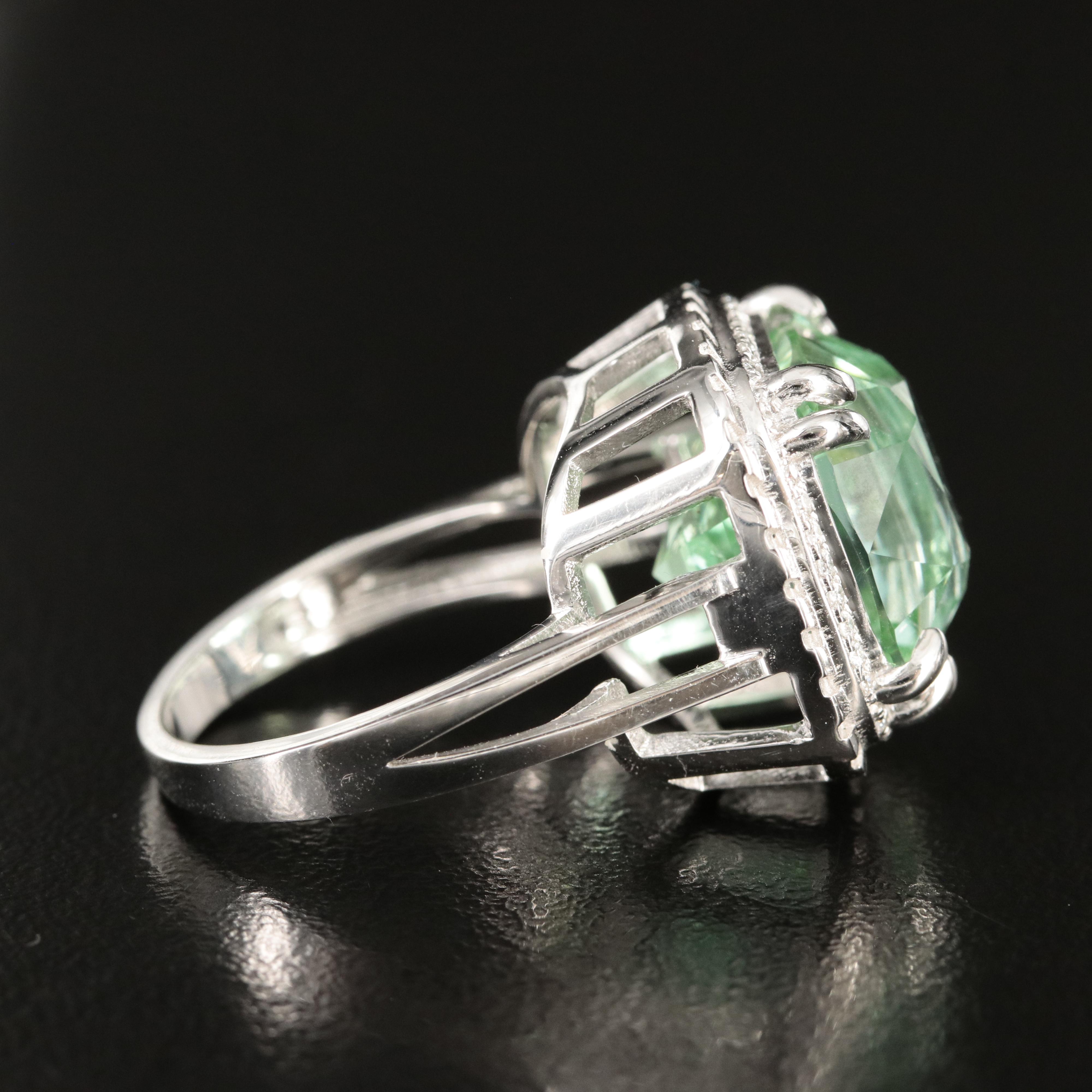 18K 13.64 CT Tourmaline and Diamond Ring