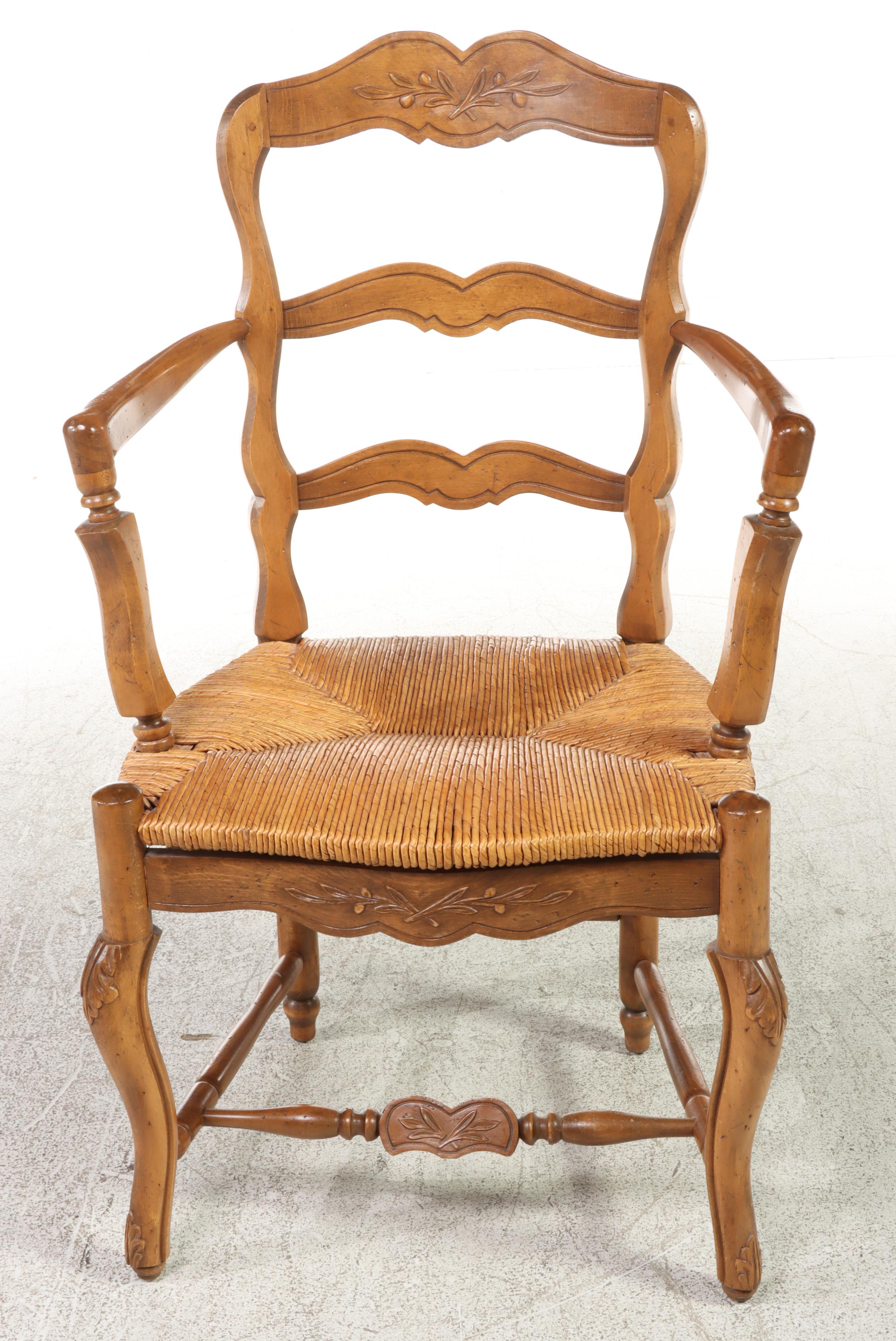 French Provincial Style Beech Armchair