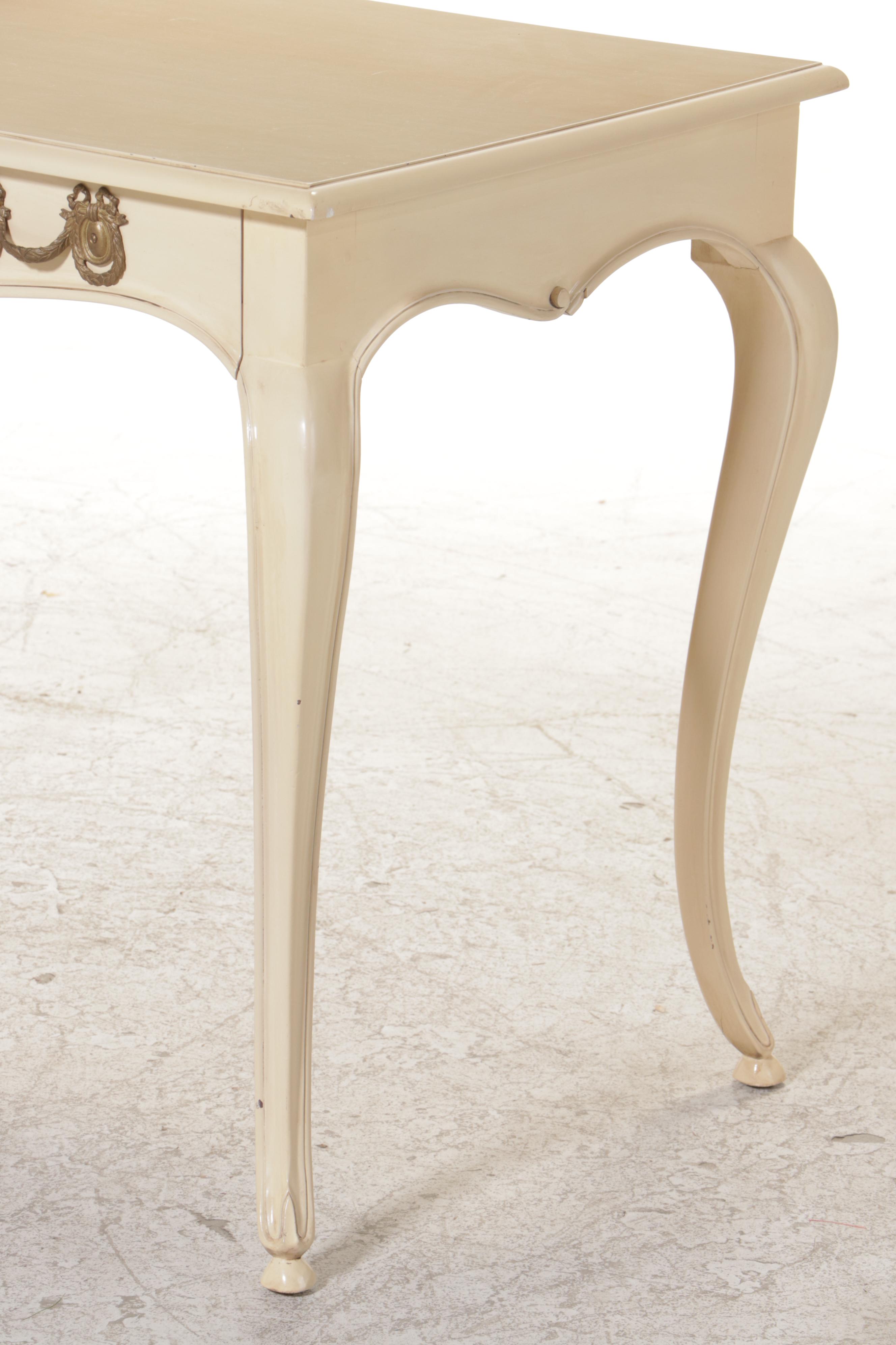 Trouvailles Inc. Louis XV Style Cream-Painted Bureau, Late 20th Century