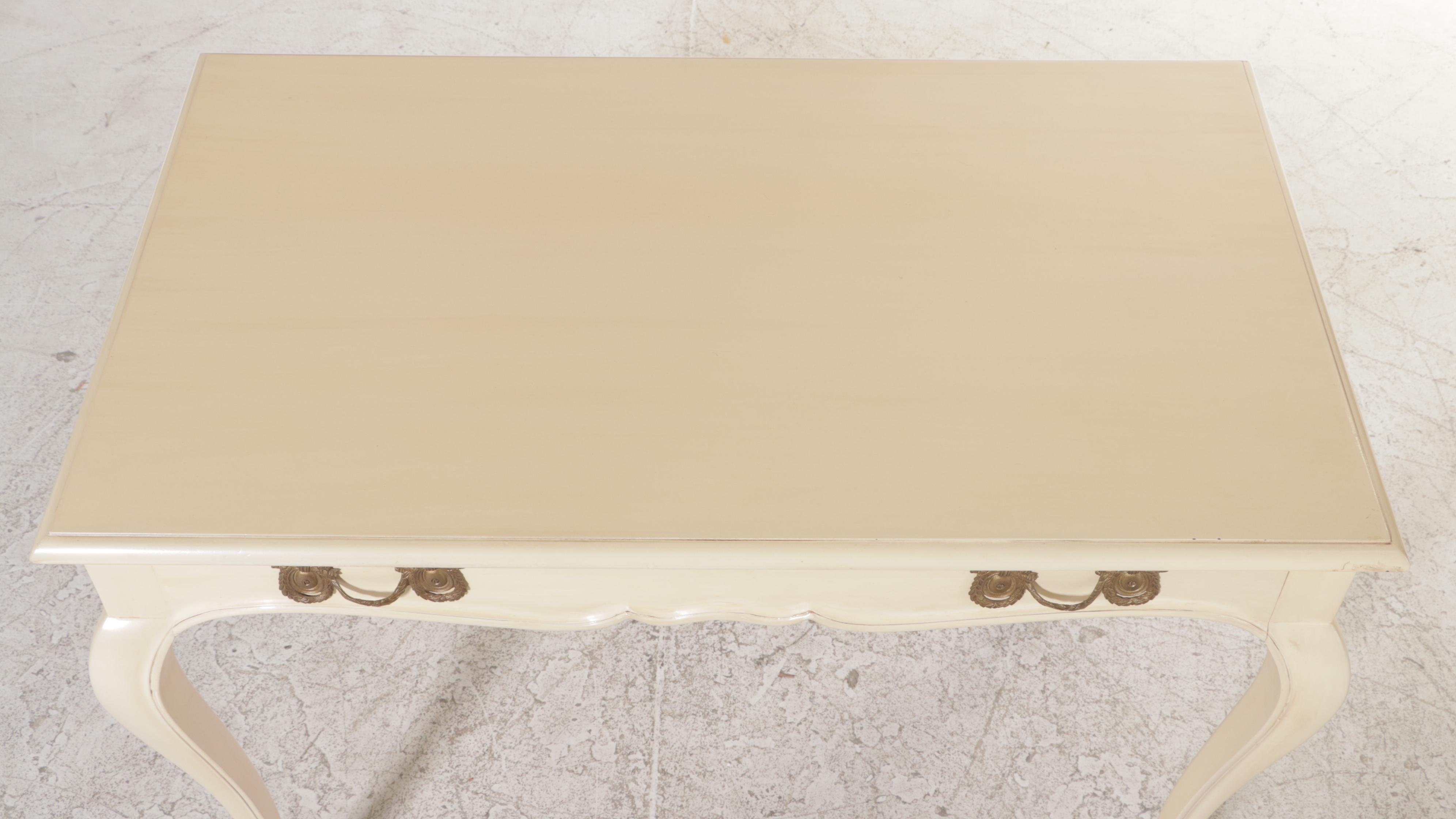 Trouvailles Inc. Louis XV Style Cream-Painted Bureau, Late 20th Century