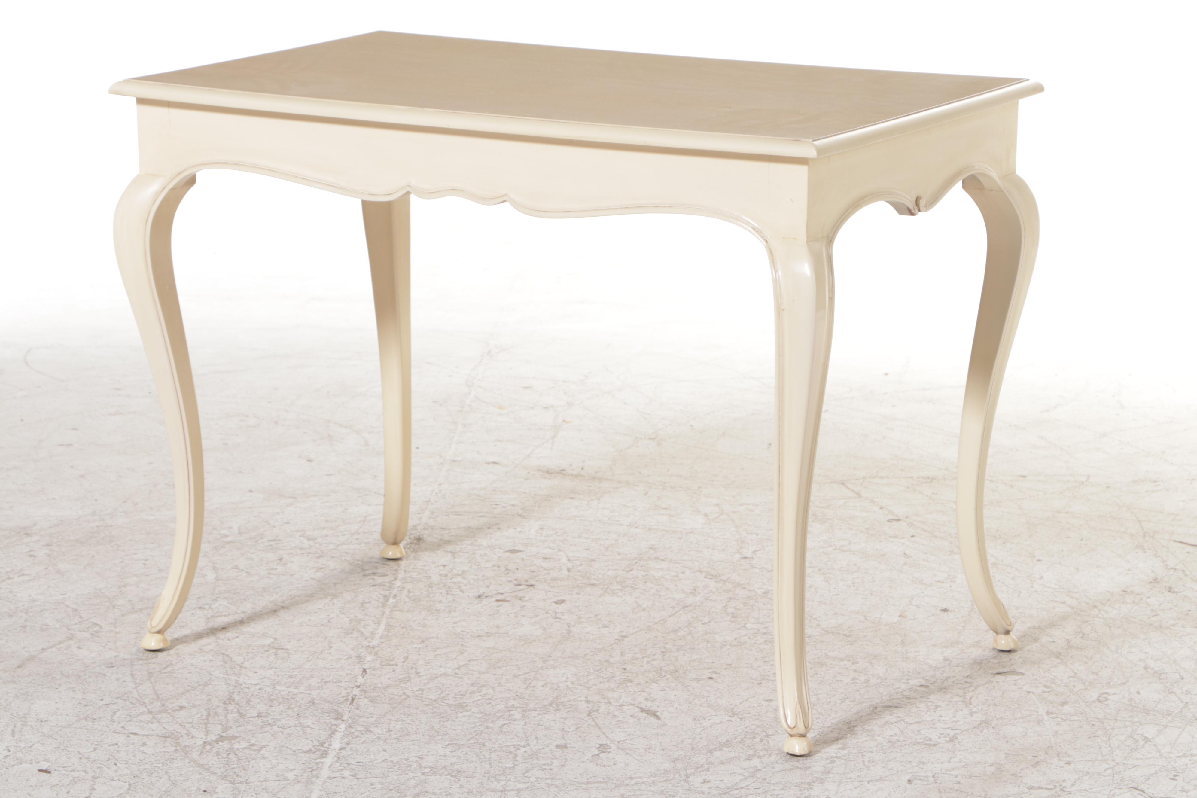 Trouvailles Inc. Louis XV Style Cream-Painted Bureau, Late 20th Century