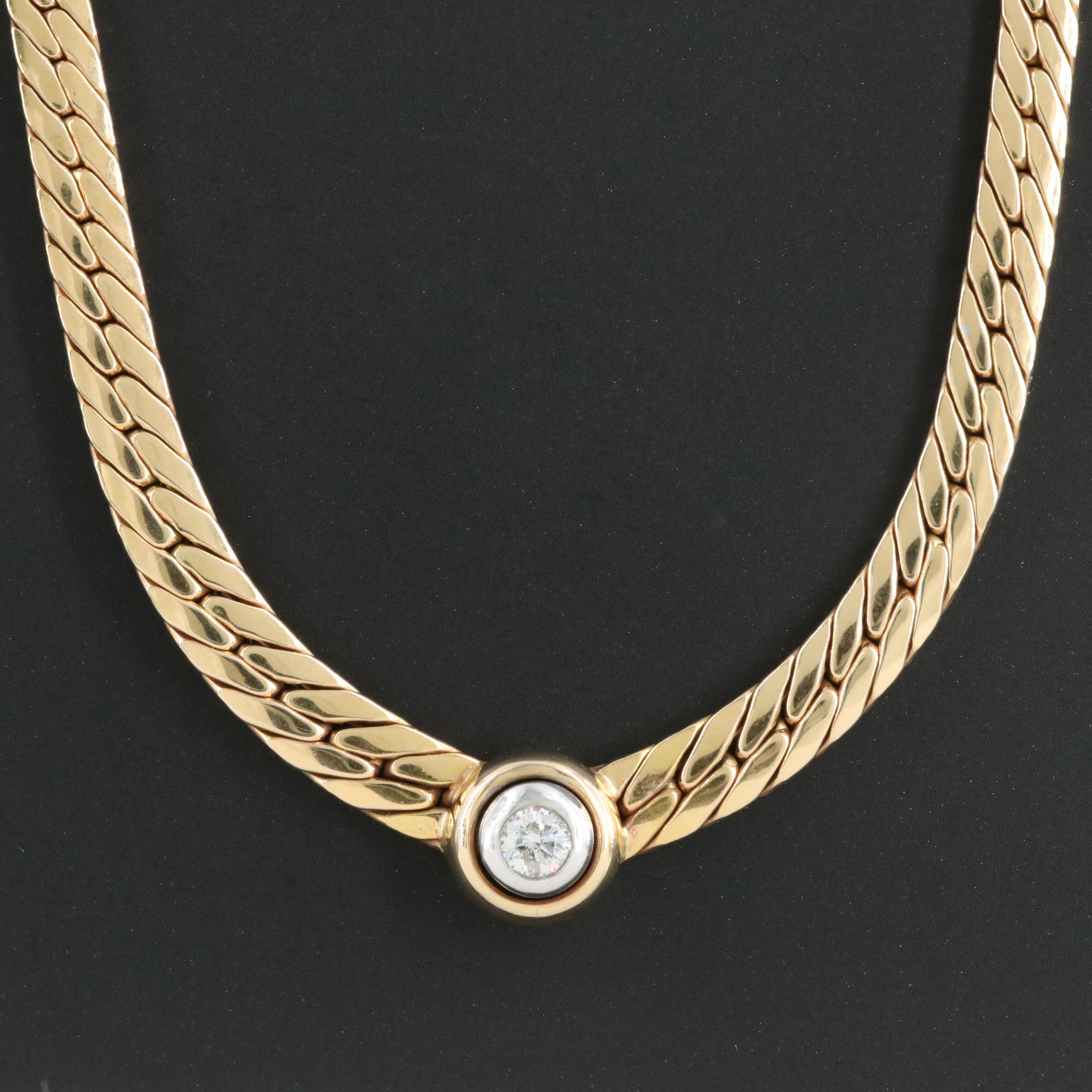 14K 0.35 CT Diamond Graduated Necklace