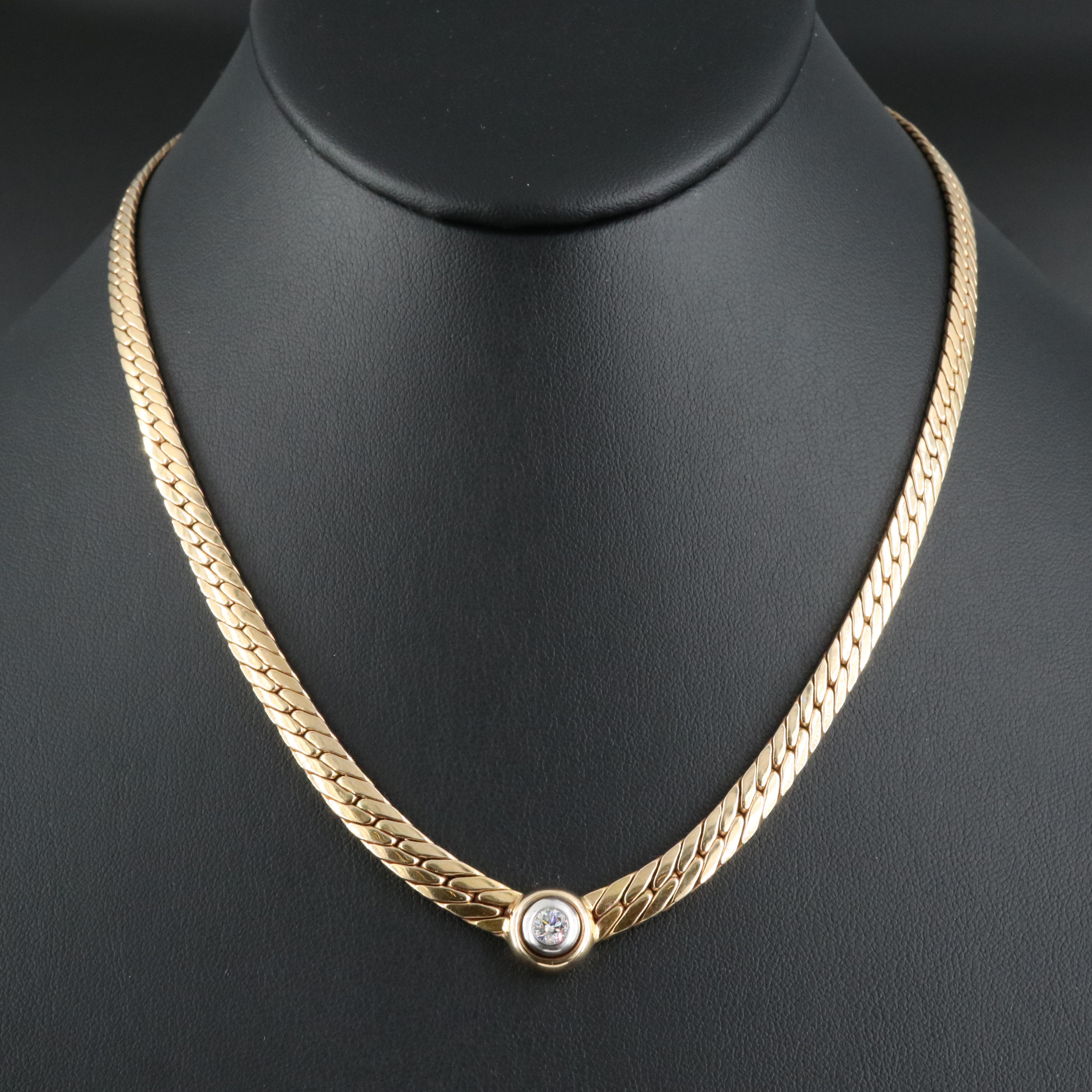 14K 0.35 CT Diamond Graduated Necklace