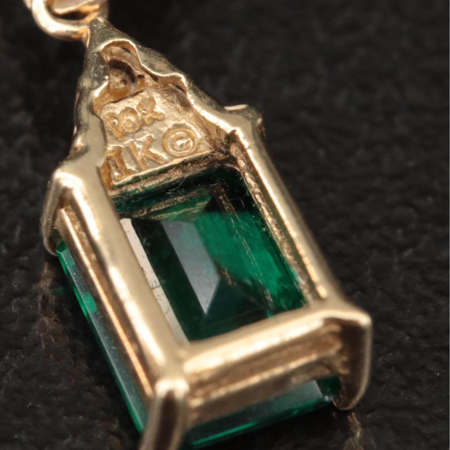 10K Emerald and Diamond Earrings