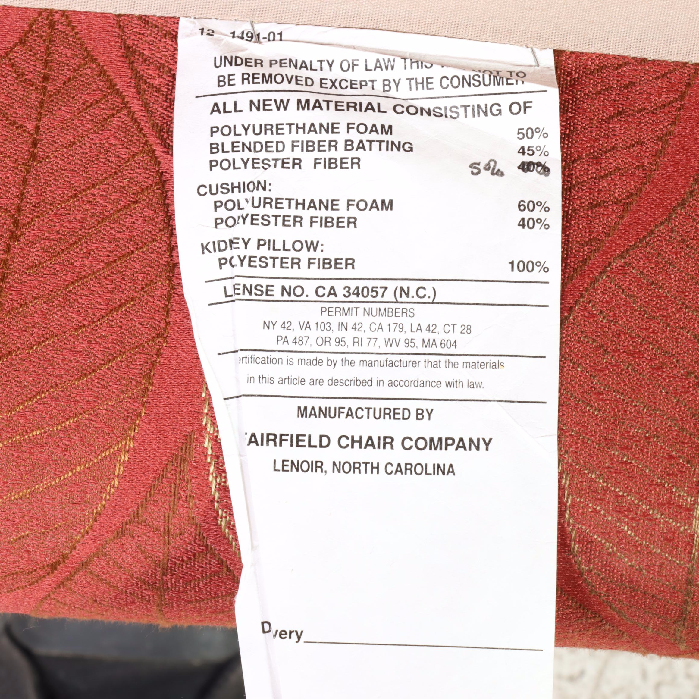 Fairfield Chair Company Custom-Upholstered Easy Armchair with Nailheads