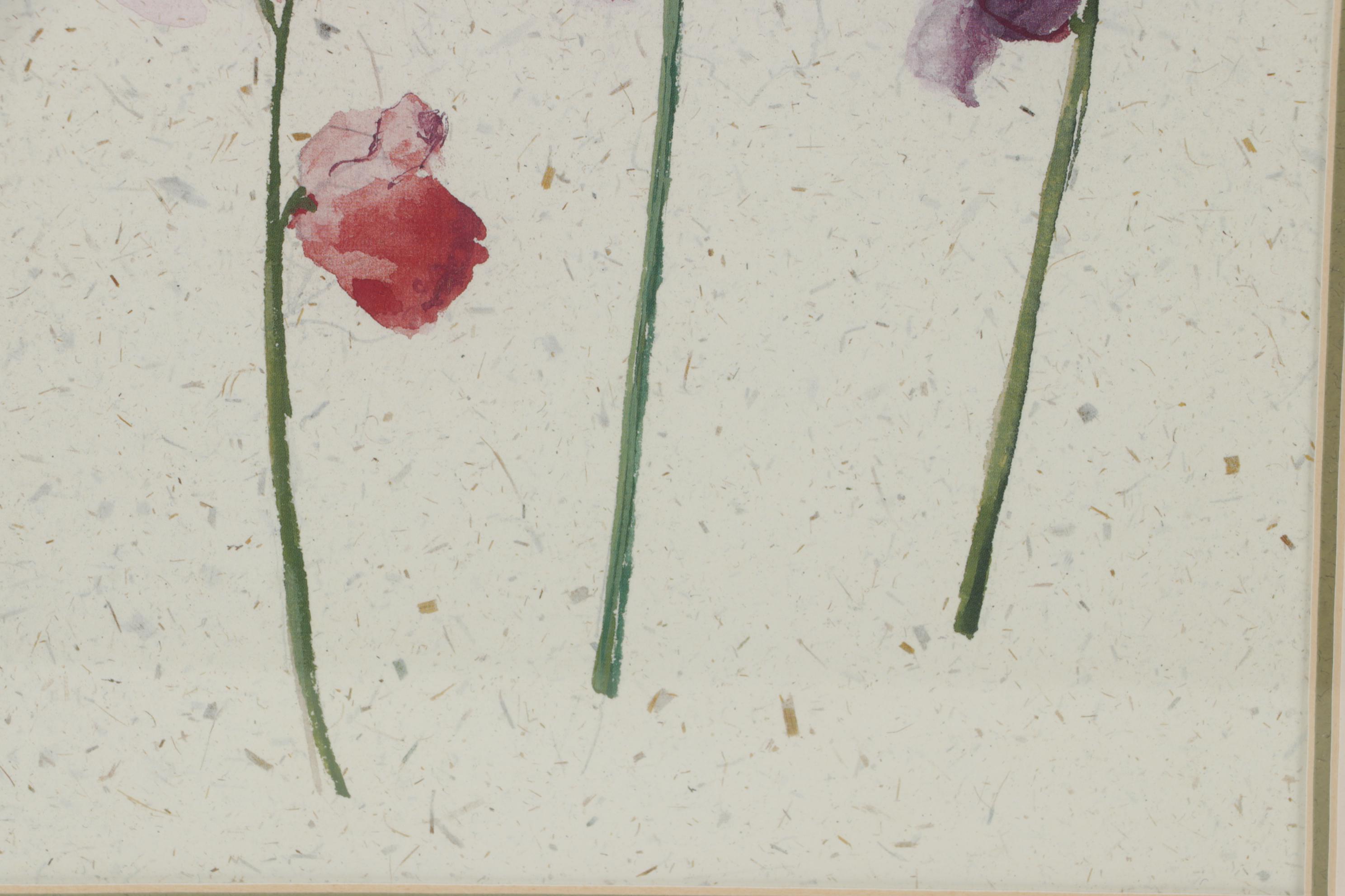 Floral Assemblages and Offset Lithograph After Jenny Tsang