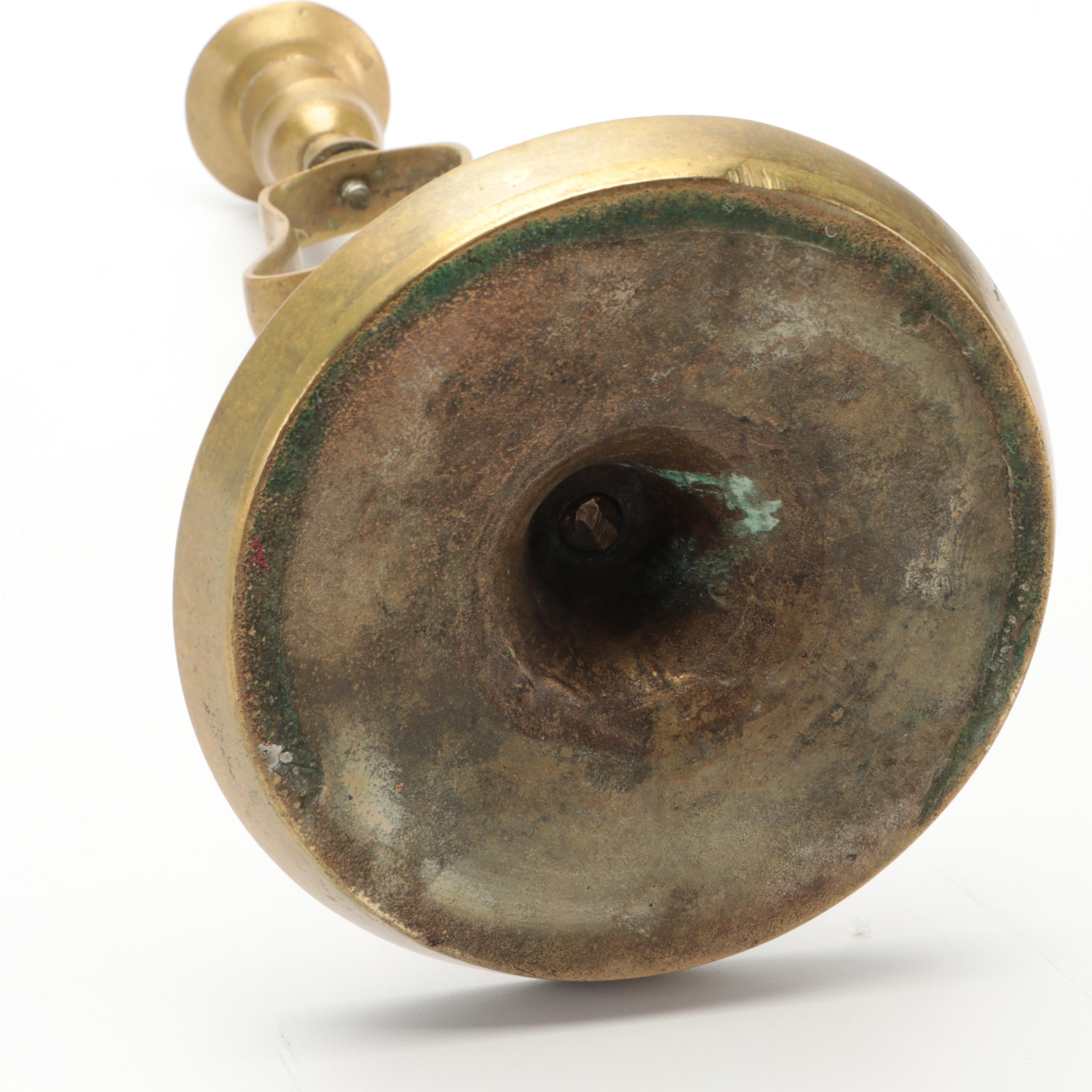 Stiffel and Other Bouillotte Style Brass Table Lamps, Brass Tavern Candlestick