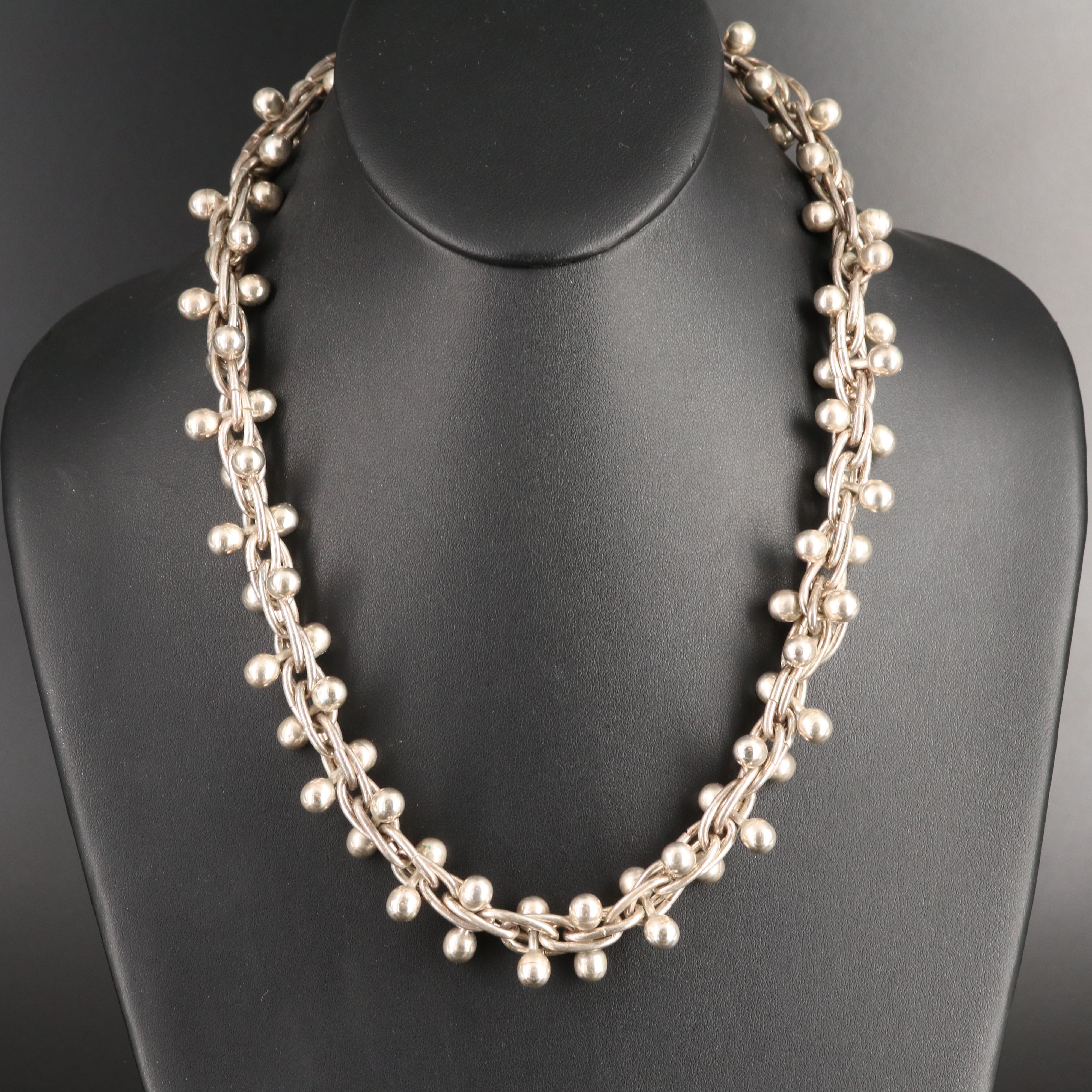 Vintage Mexican Sterling Necklace and Bracelet