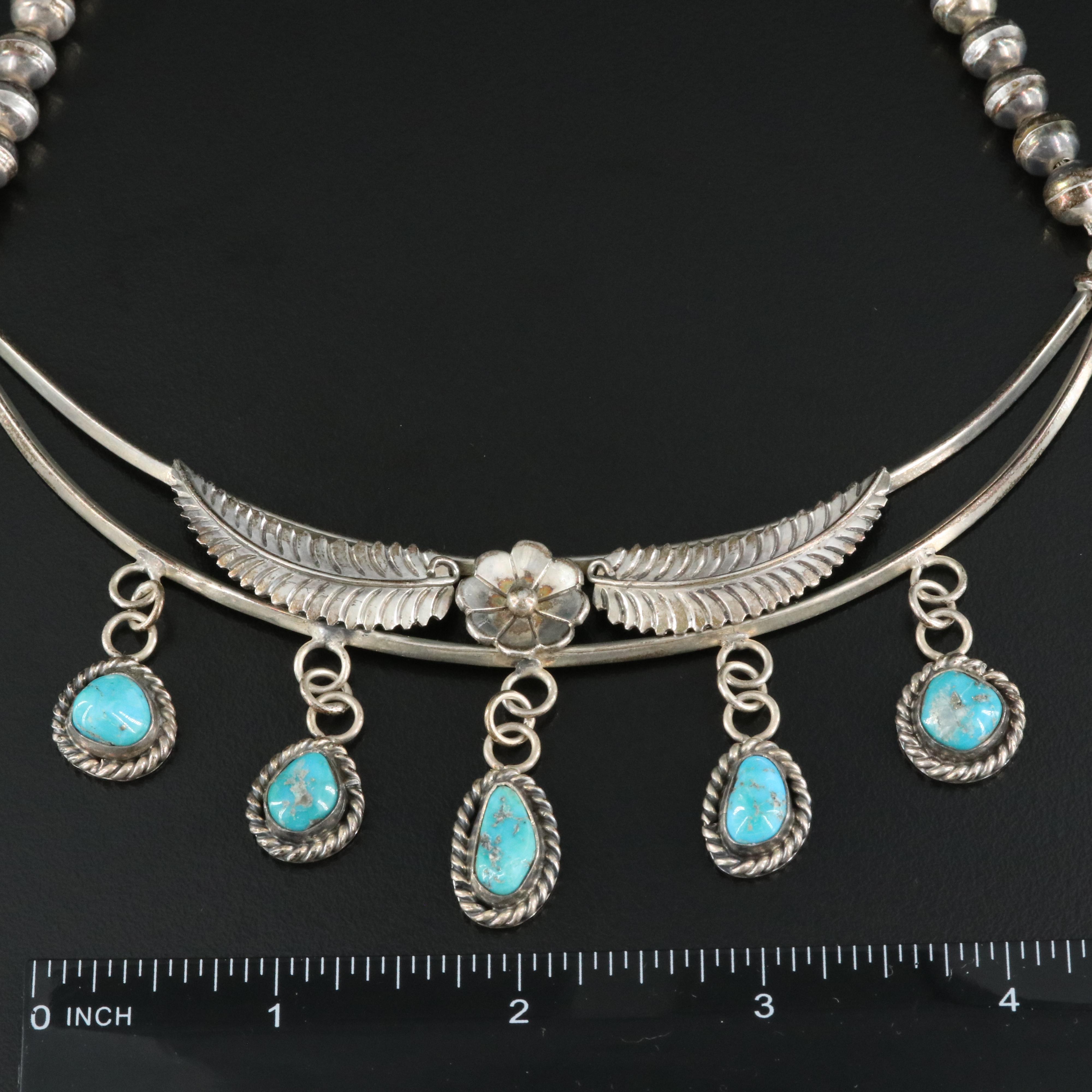 Western Style Sterling Turquoise Necklace