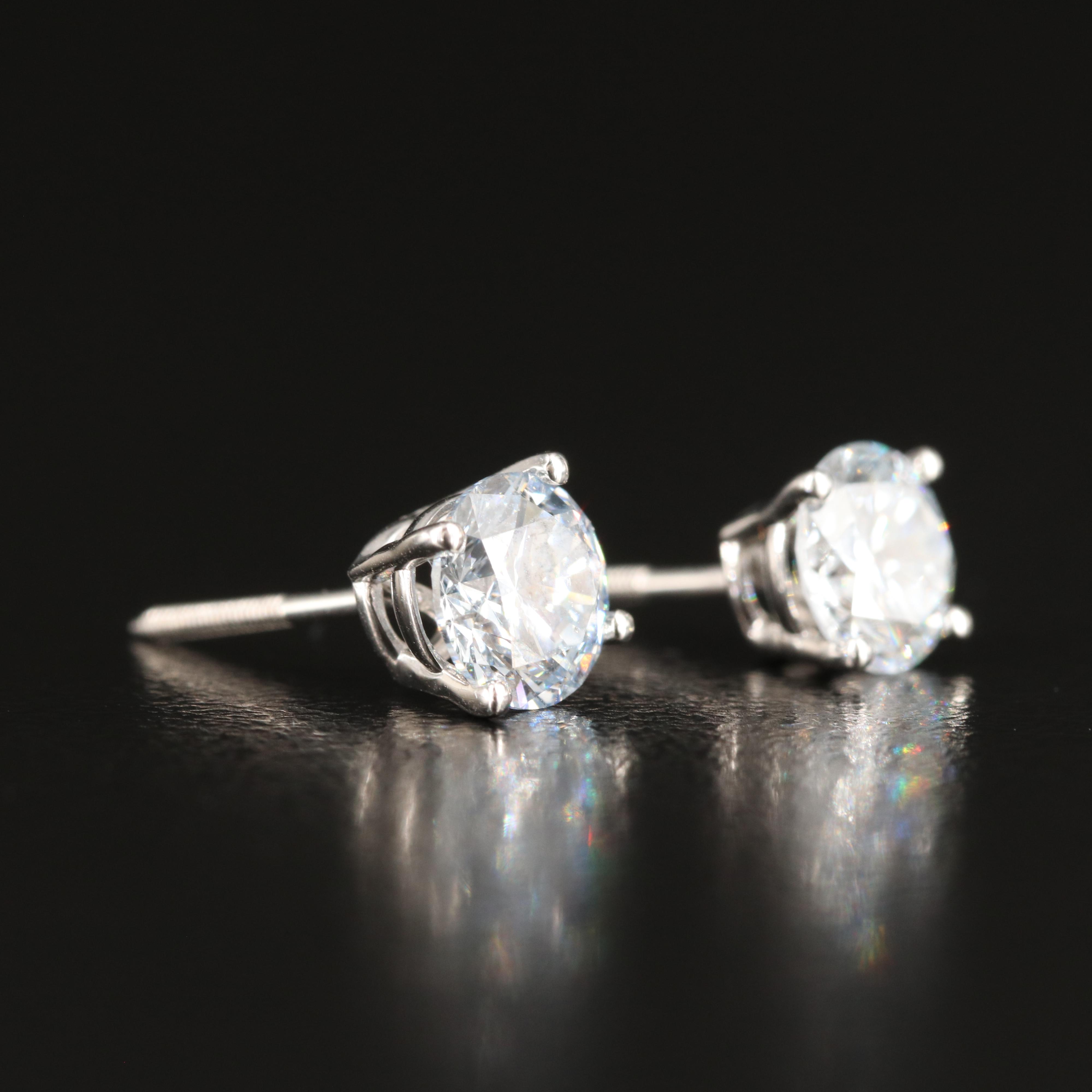 14K 1.28 CTW Lab Grown Diamond Stud Earrings