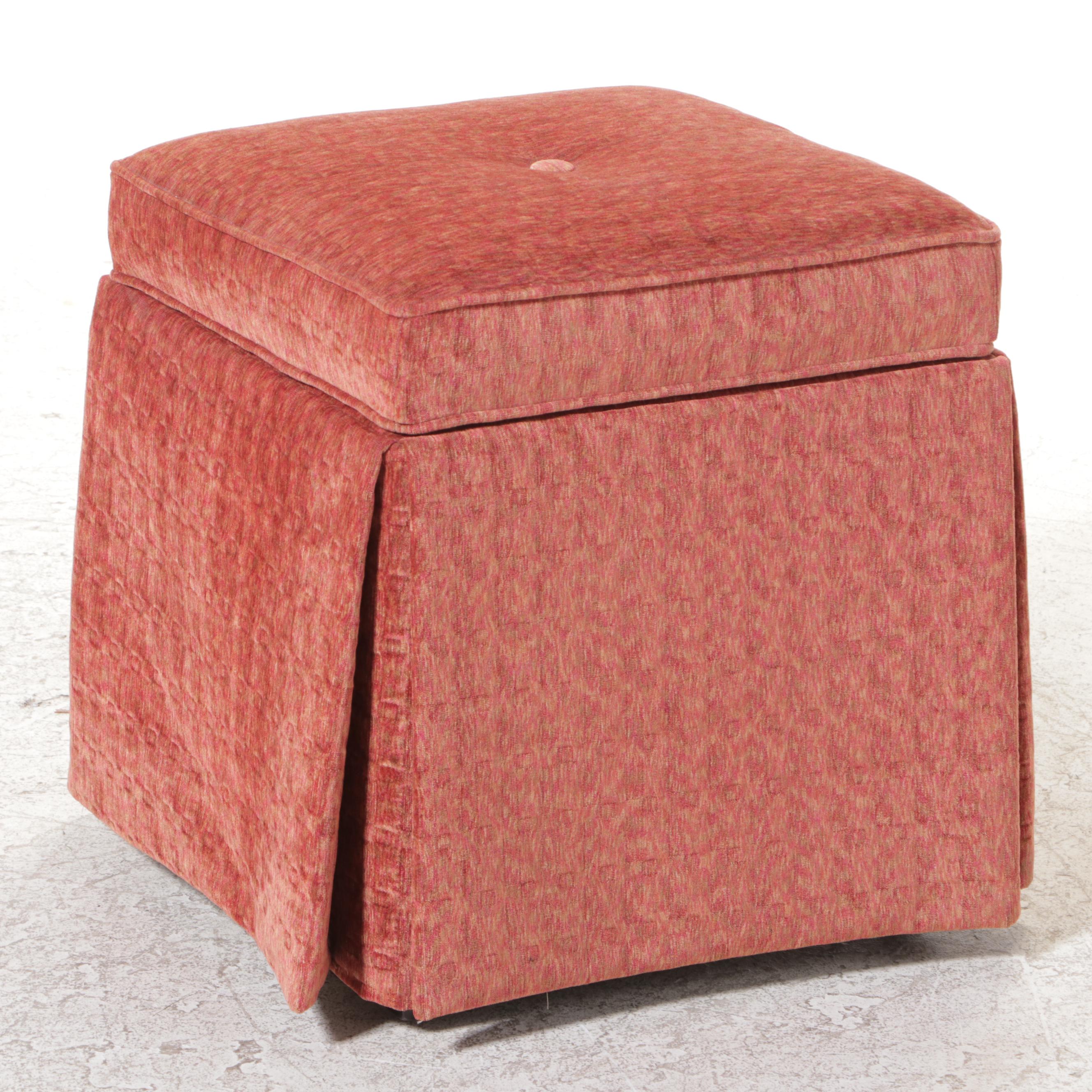 Pair of Fairfield Chair Co. Custom-Upholstered Lift-Lid Stools