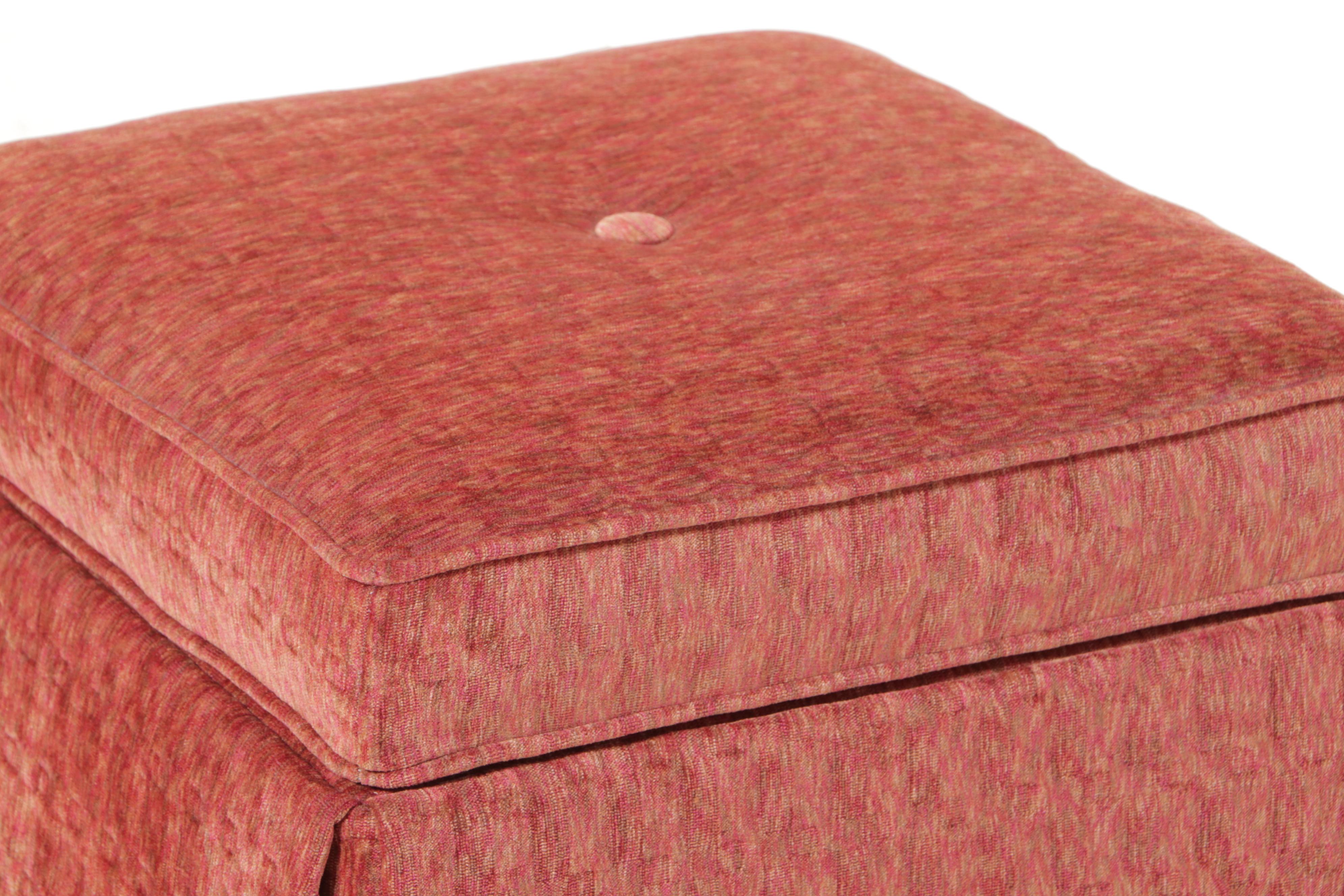 Pair of Fairfield Chair Co. Custom-Upholstered Lift-Lid Stools