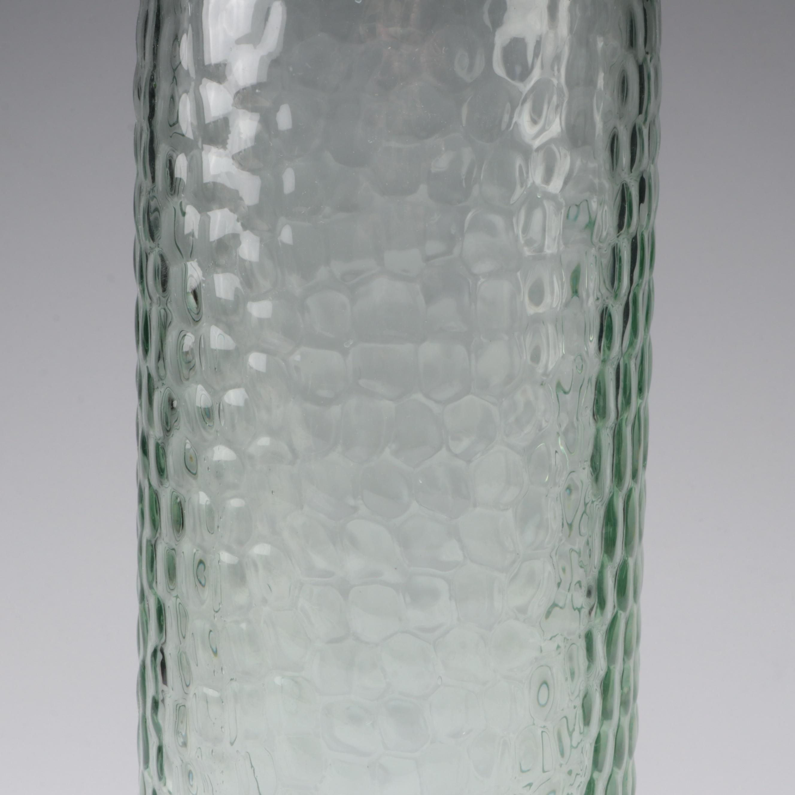 Sea Green Textured Glass Jar