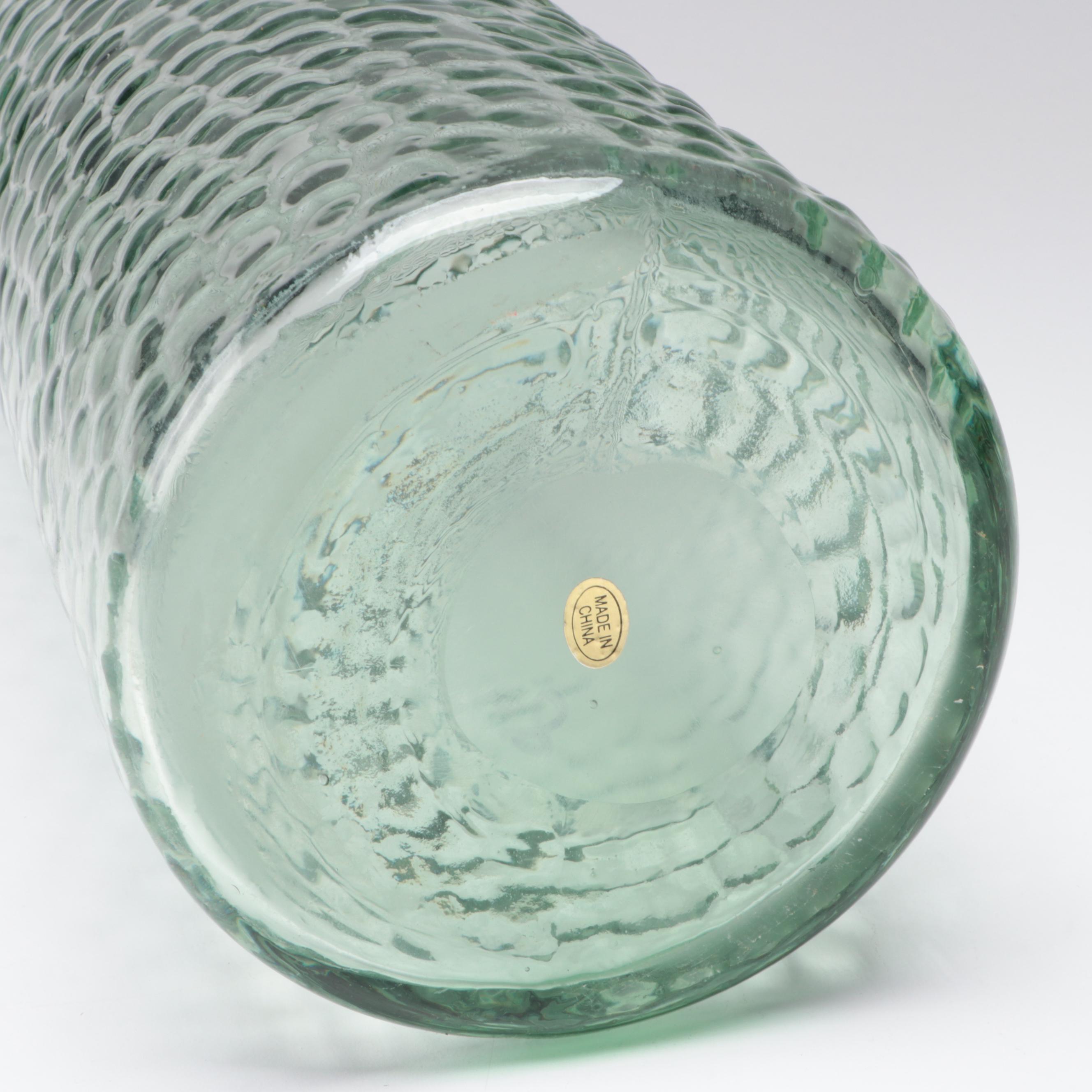 Sea Green Textured Glass Jar