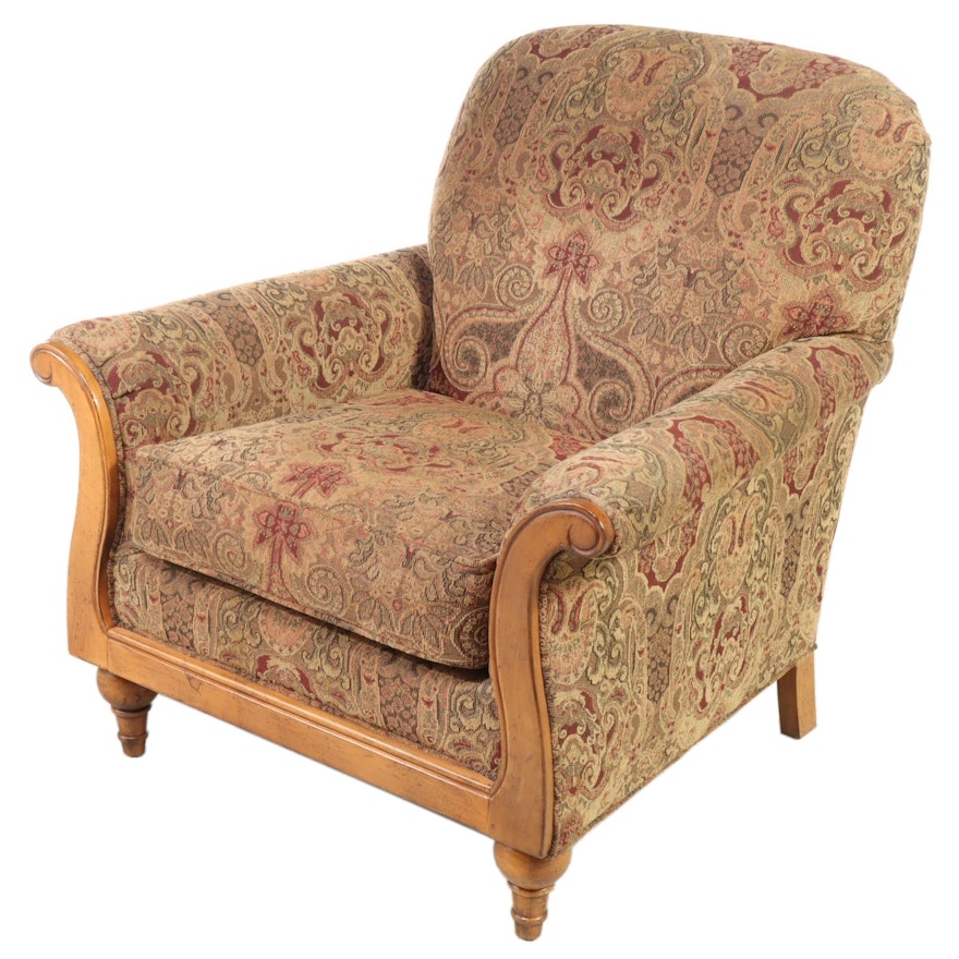 Fairfield Chair Company Custom-Upholstered Hardwood Easy Armchair