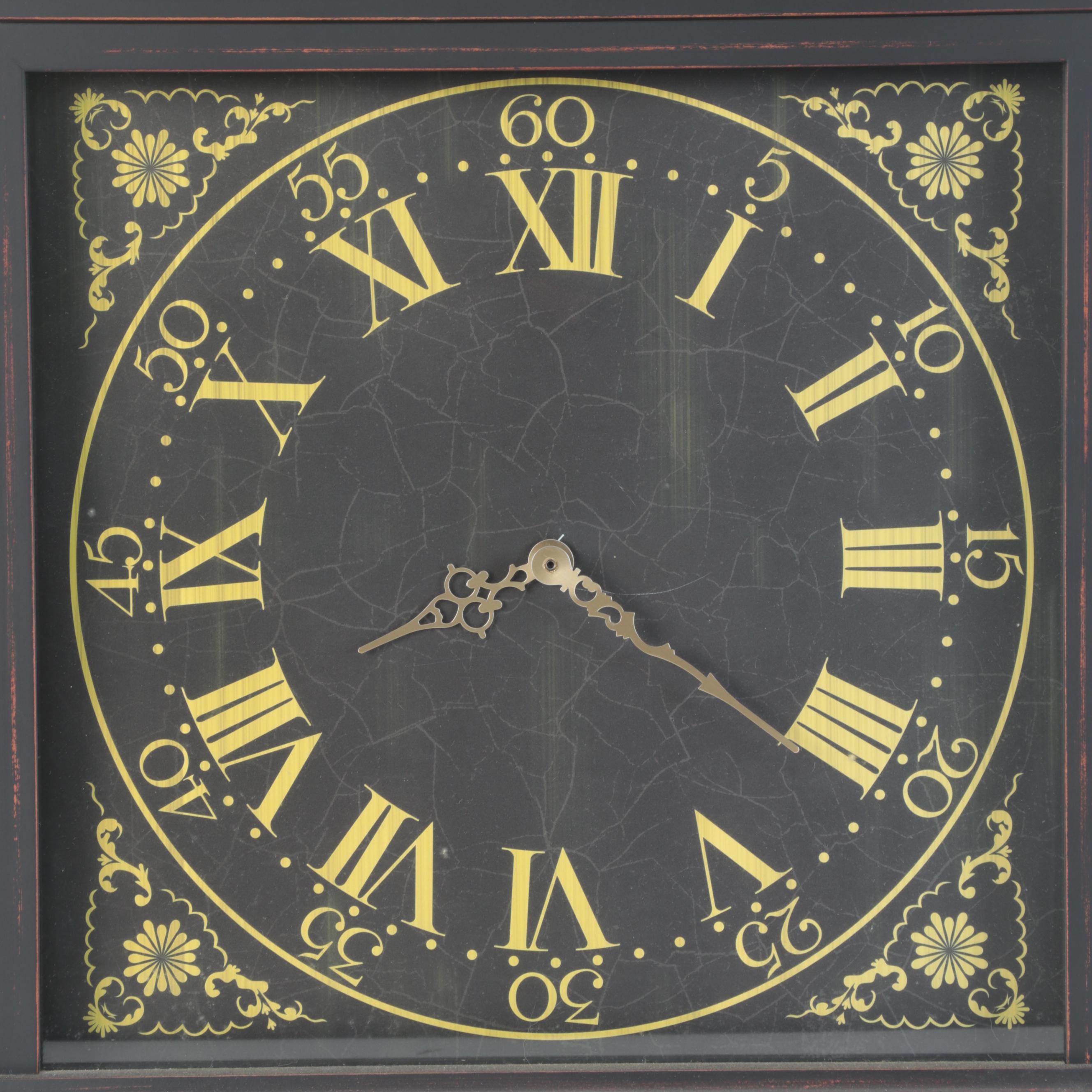 Neoclassical Style Parcel-Ebonized Quartz Wall Clock