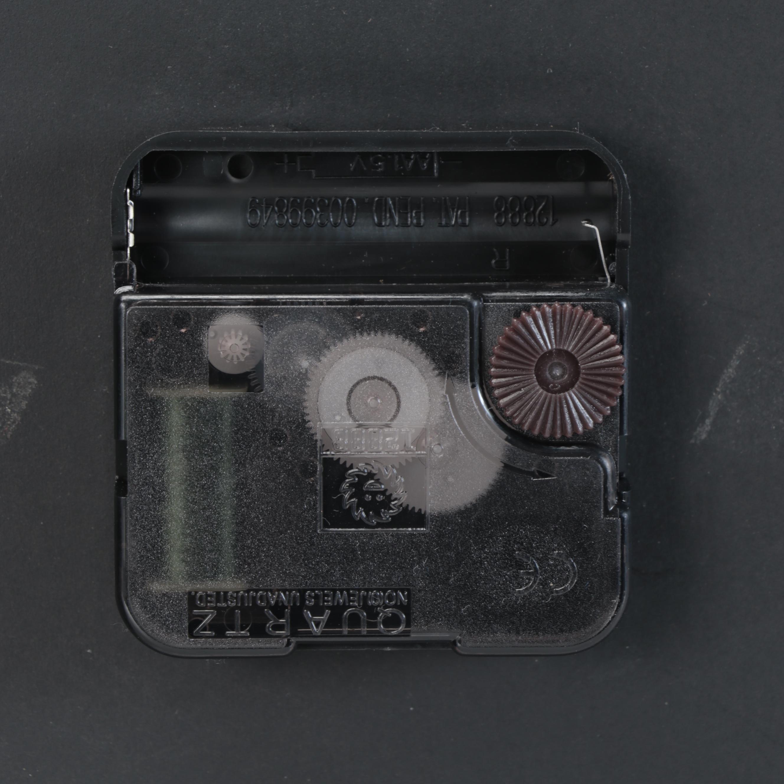 Neoclassical Style Parcel-Ebonized Quartz Wall Clock