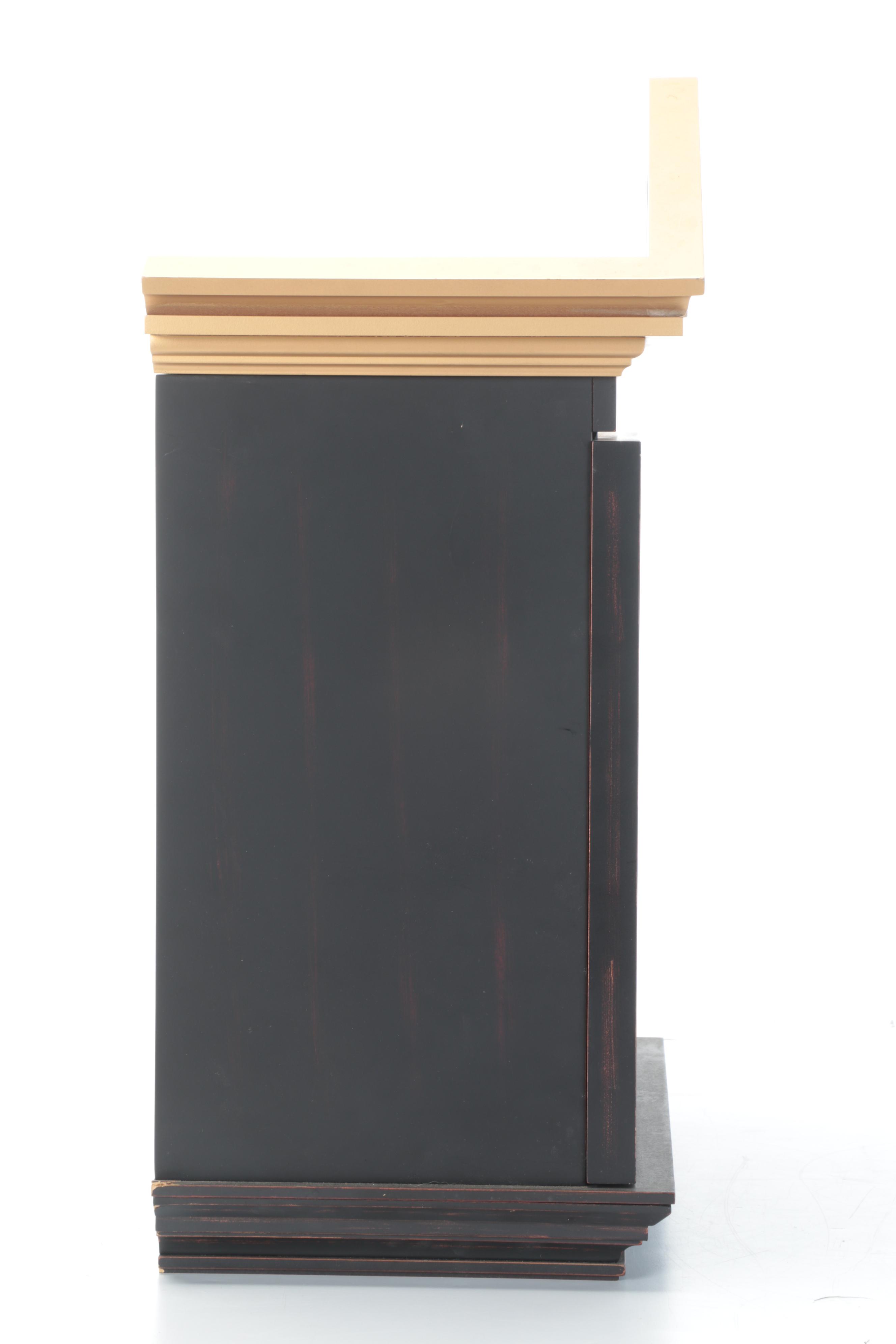 Neoclassical Style Parcel-Ebonized Quartz Wall Clock