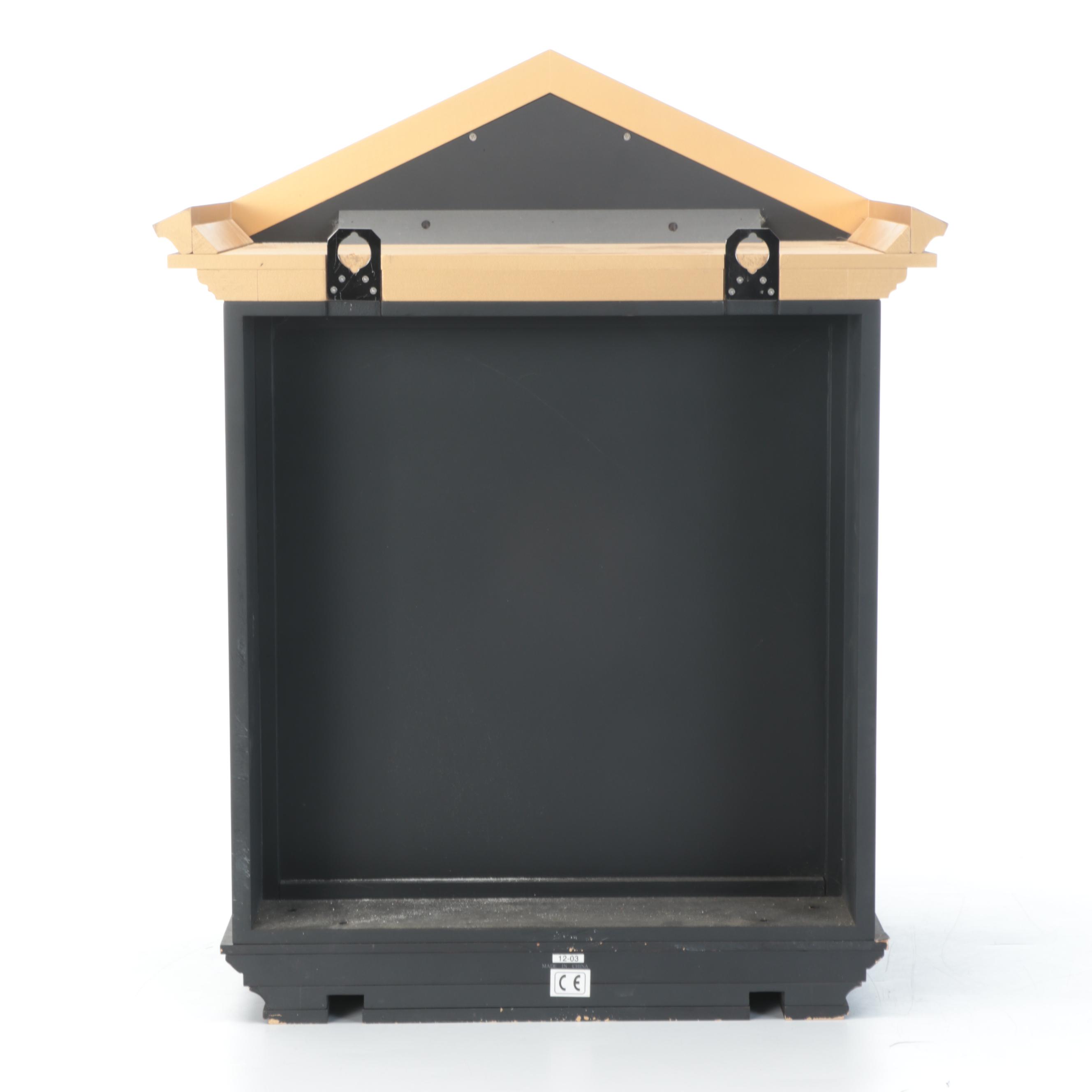 Neoclassical Style Parcel-Ebonized Quartz Wall Clock