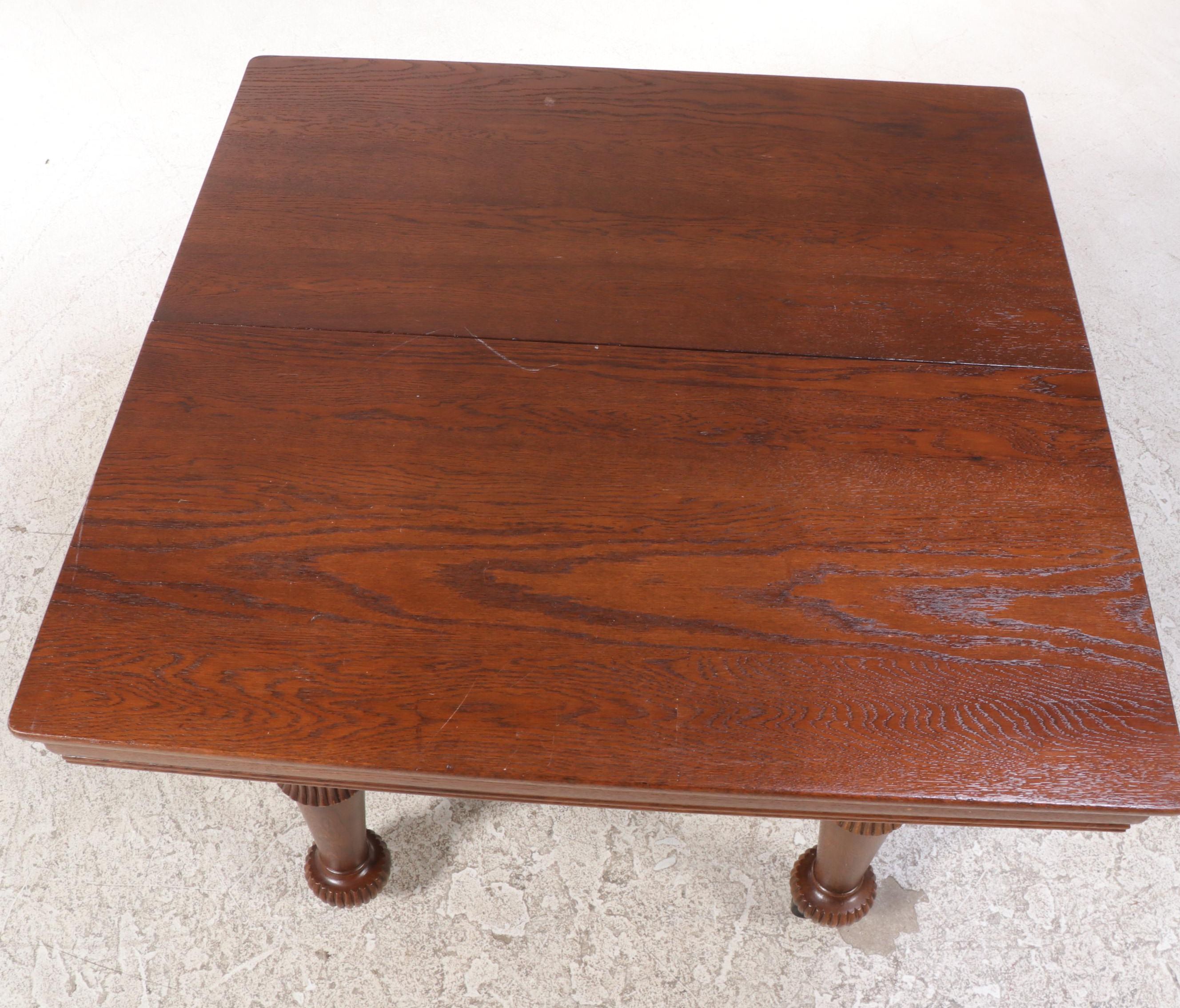 Victorian Oak Extension Dining Table, Late 19th Century