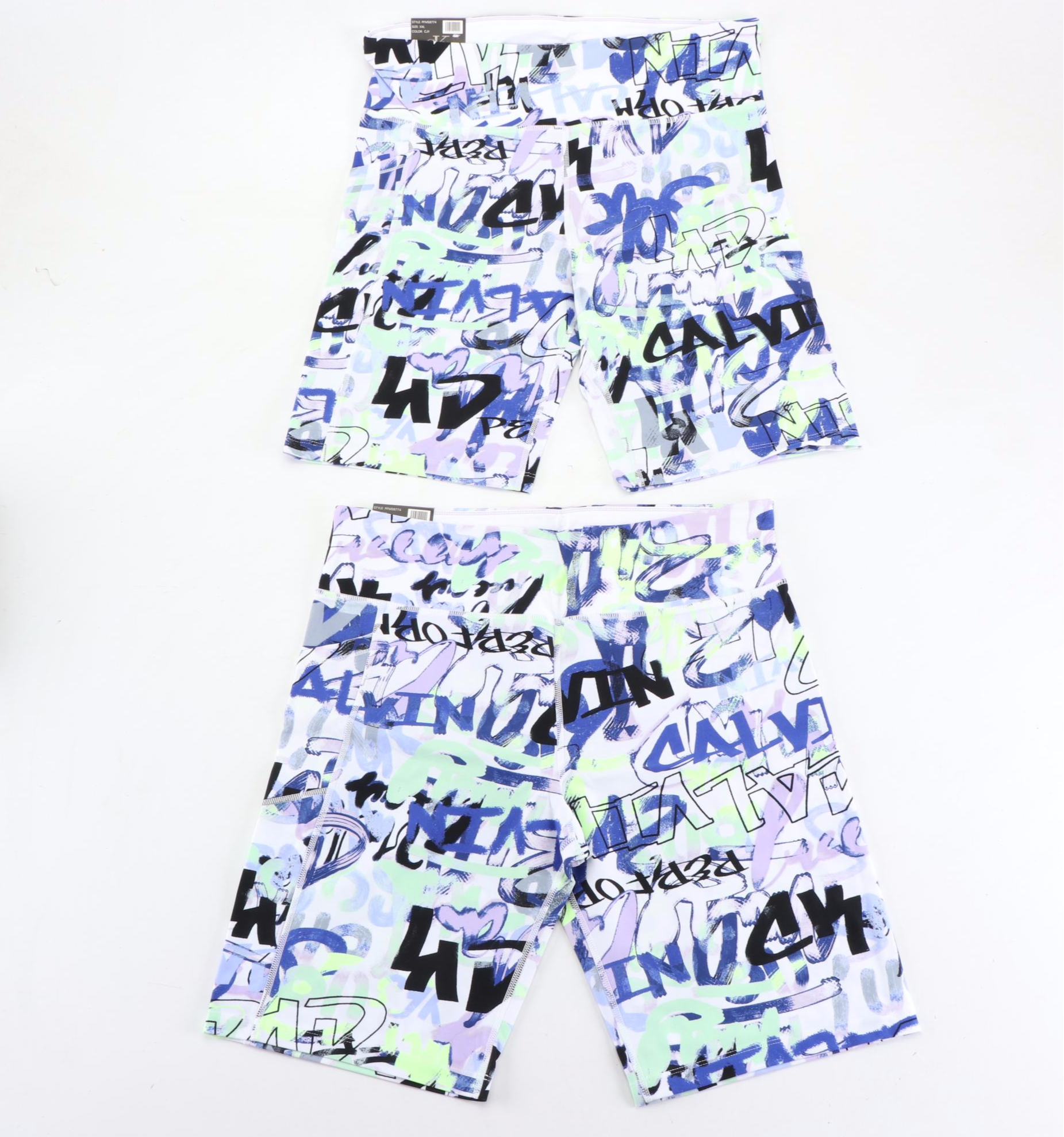 Calvin Klein Printed High-Waisted Bike Shorts, New With Tags