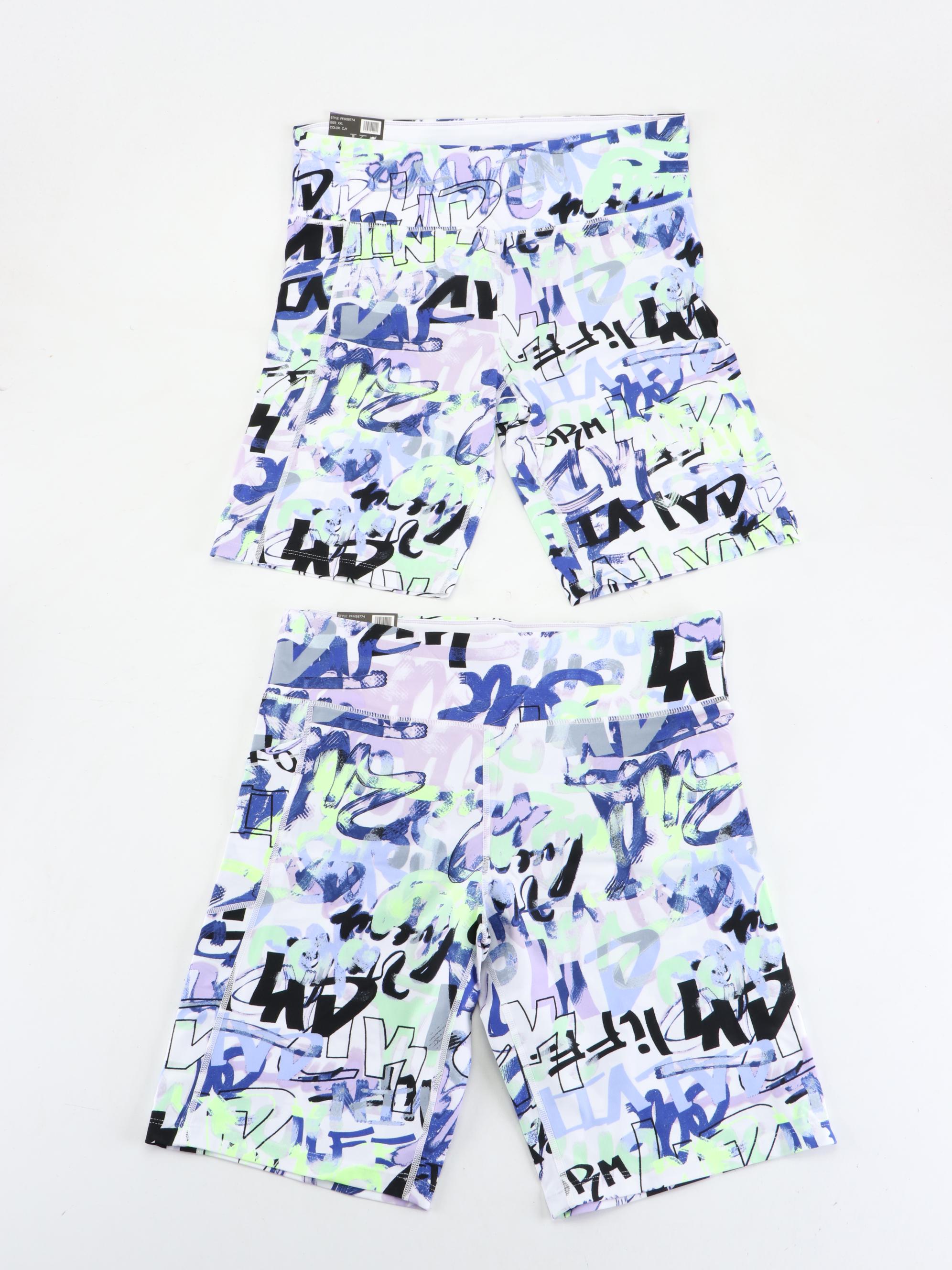 Calvin Klein Printed High-Waisted Bike Shorts, New With Tags