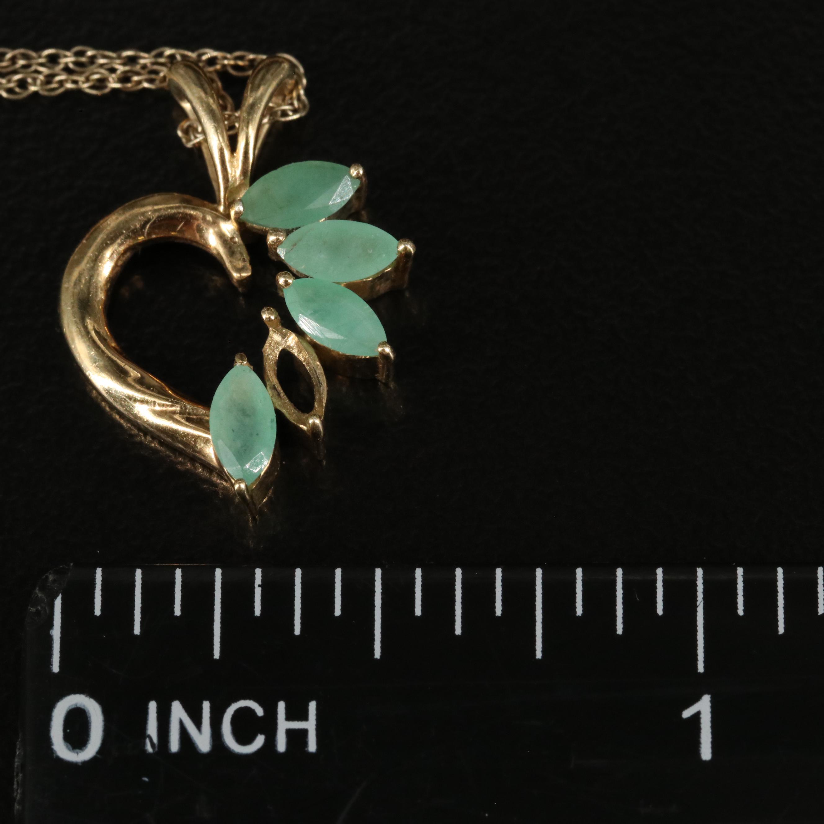 Sterling Emerald Pendant Necklace