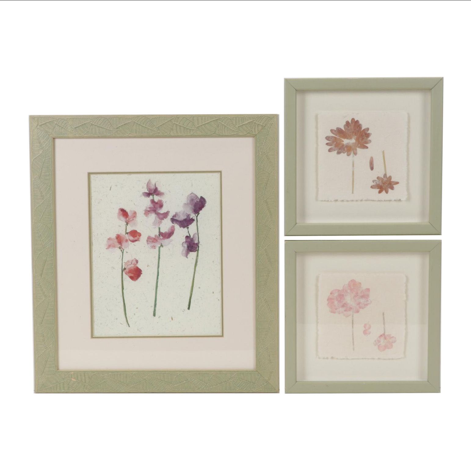 Floral Assemblages and Offset Lithograph After Jenny Tsang