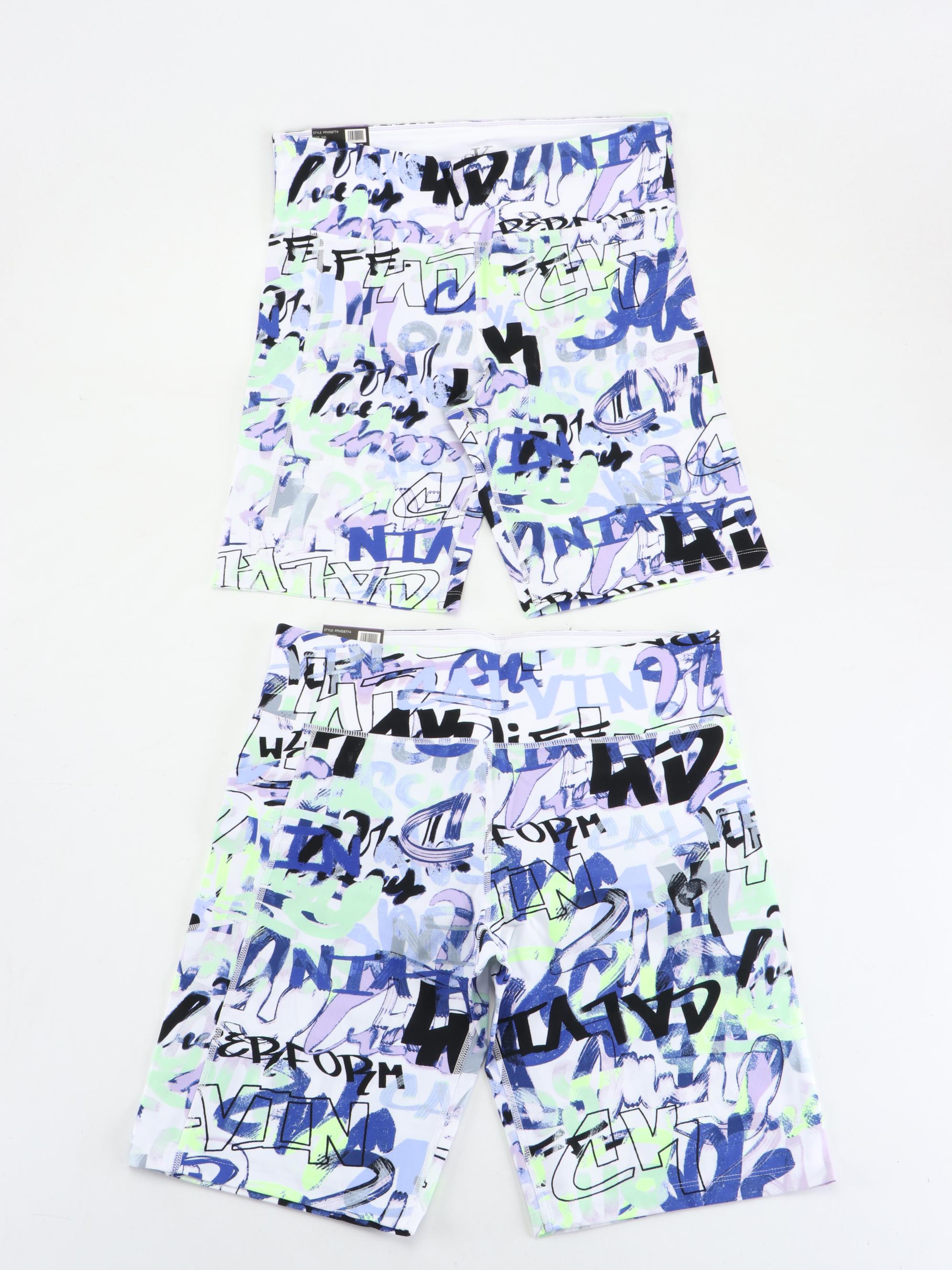 Calvin Klein Printed High-Waisted Bike Shorts, New With Tags