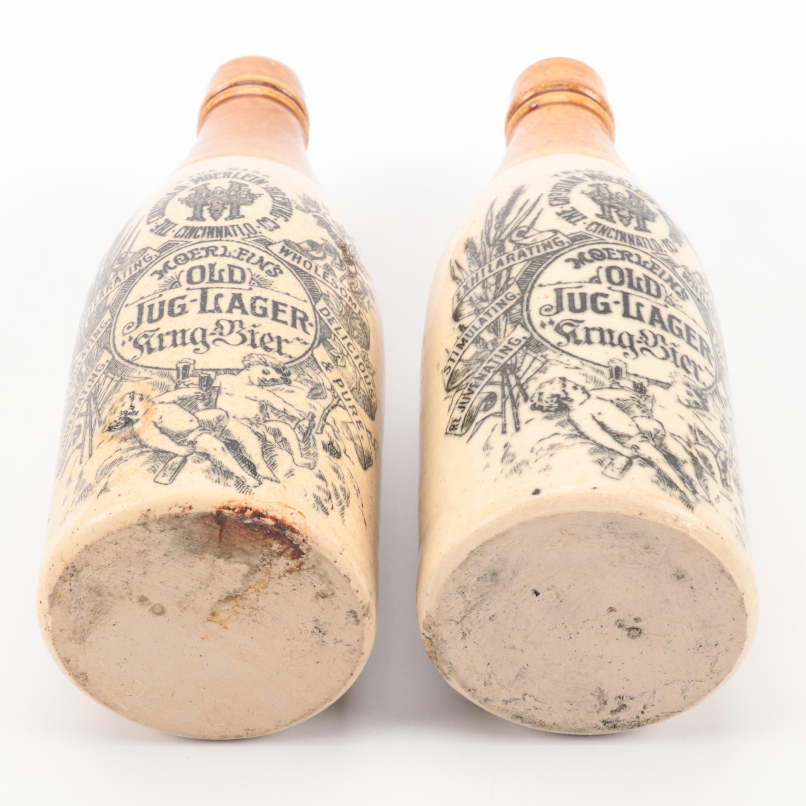 Christian Moerlain Brewing Co. "Old Jug Lager" Stoneware Bottles