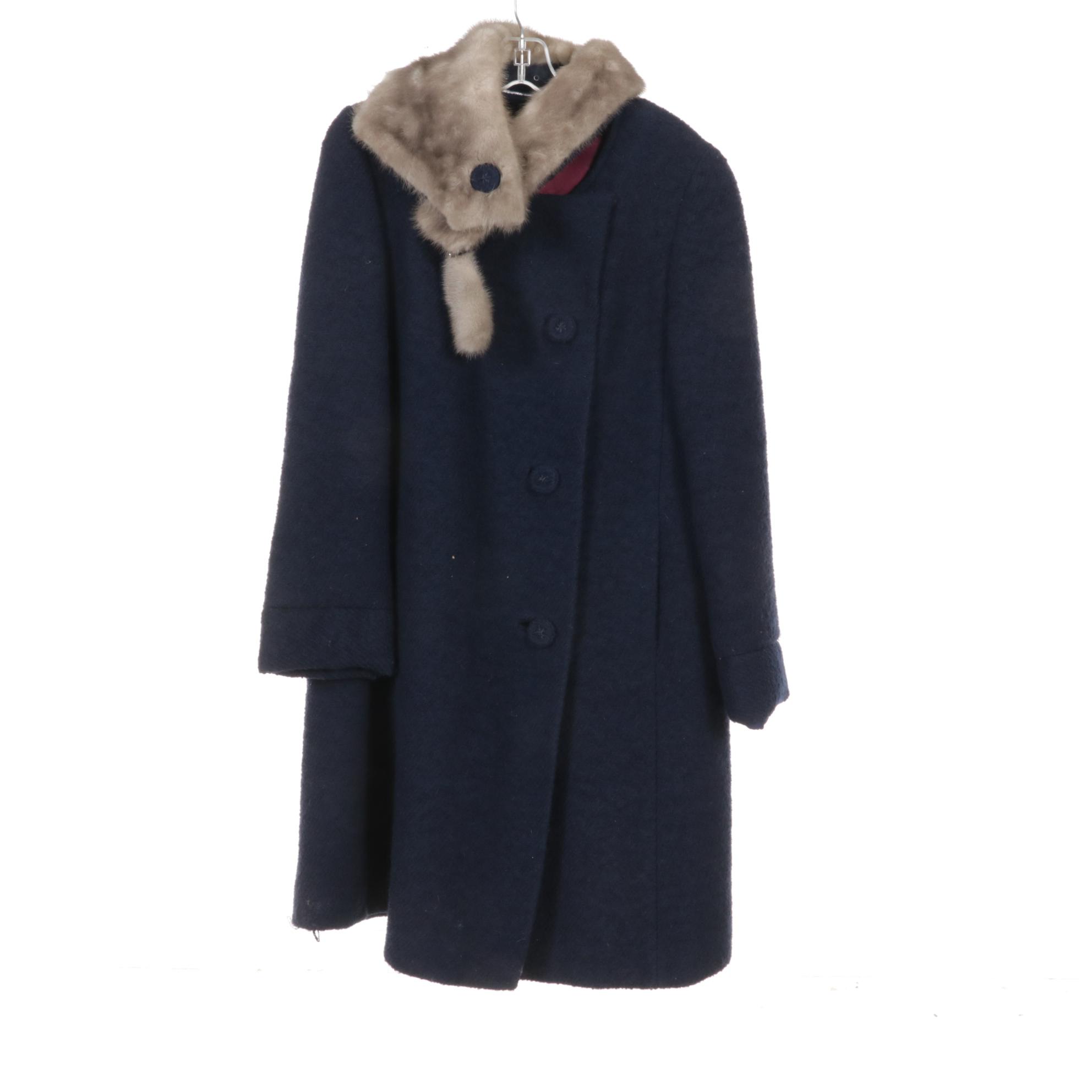 Mink Fur Coat from O'Neil's Fur Salon and Other Wool Coat with Mink Collar