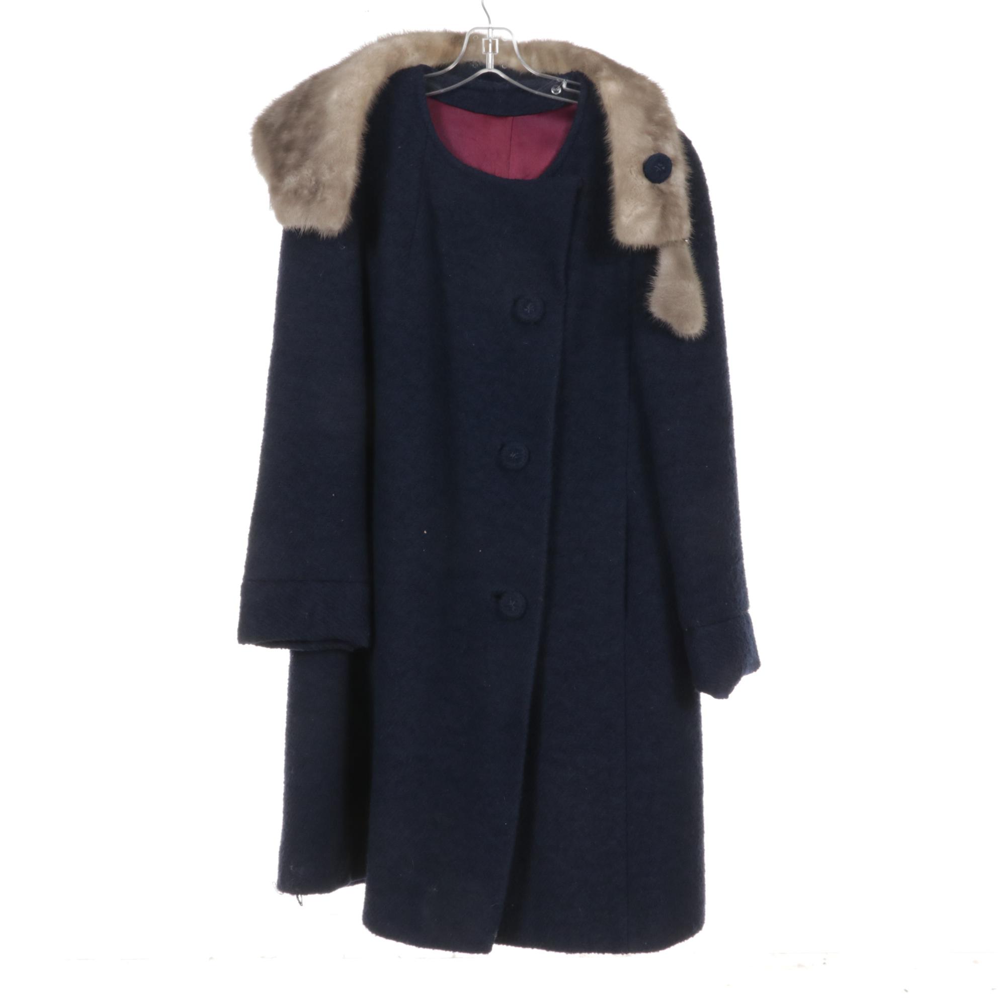 Mink Fur Coat from O'Neil's Fur Salon and Other Wool Coat with Mink Collar