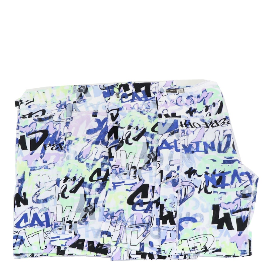 Calvin Klein Printed High-Waisted Bike Shorts, New With Tags