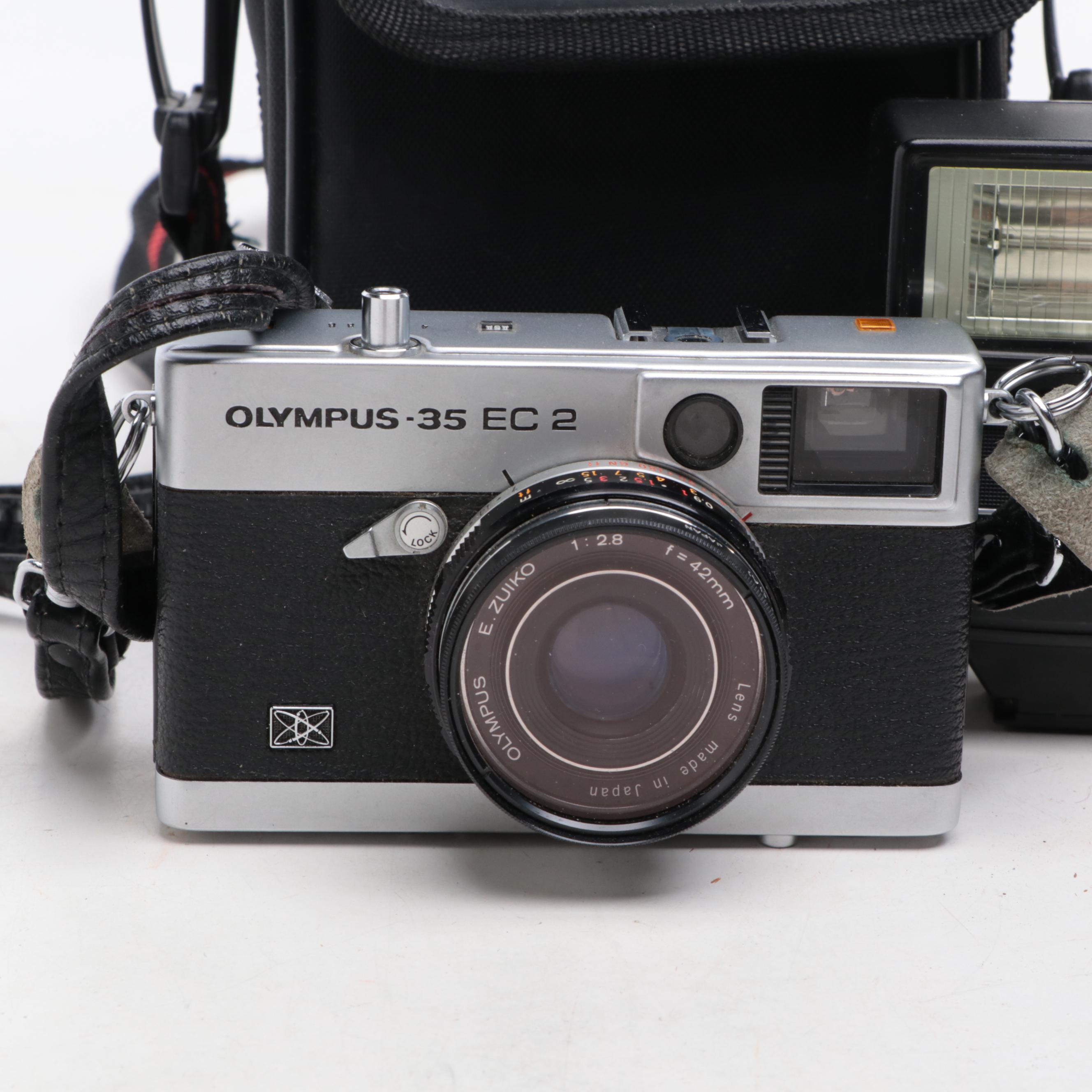 Kodak Retina IIa Still Camera With Olympus 35EC 2 and Accessories