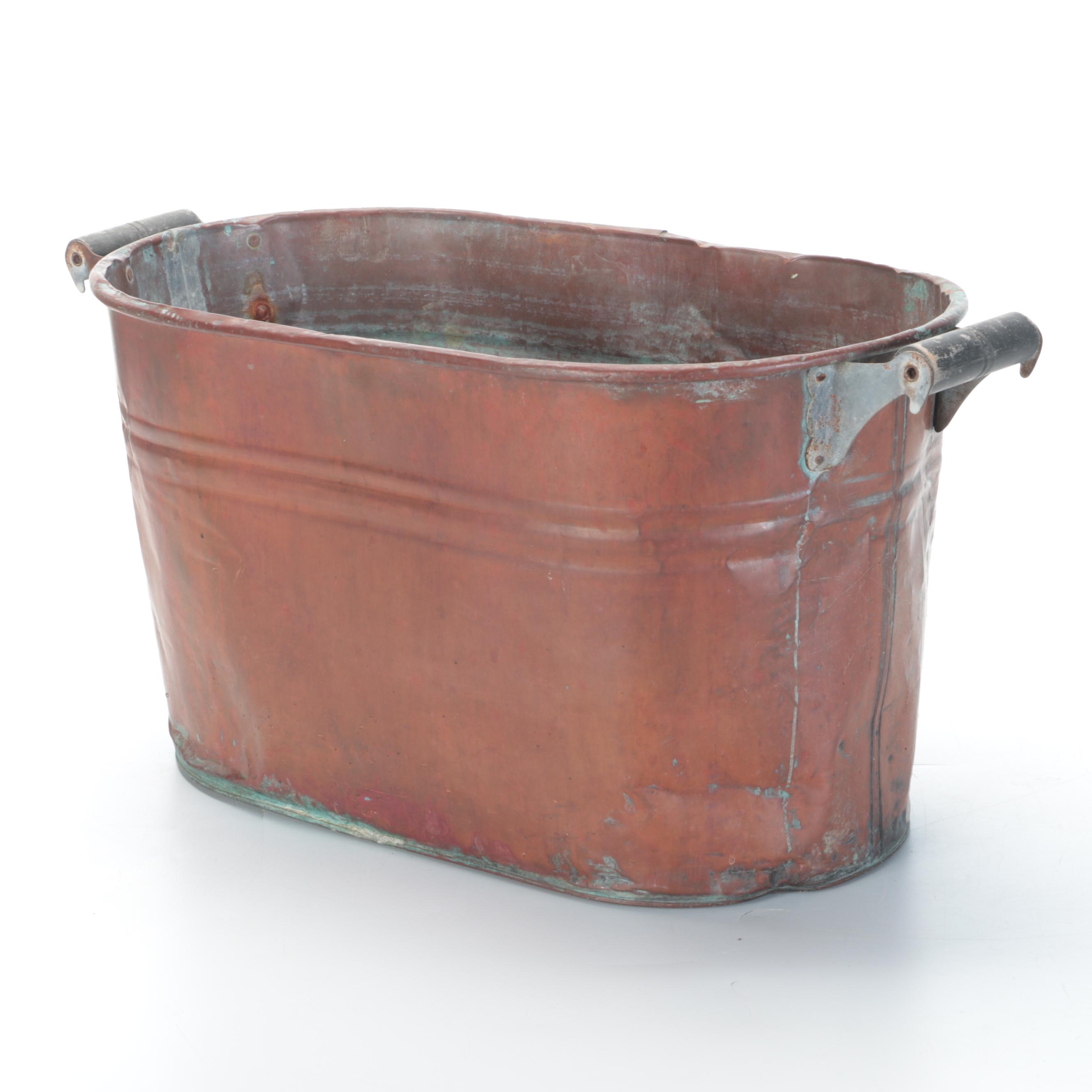 Copper Boiler Tub With Carson Industries Cast Aluminum Sundial