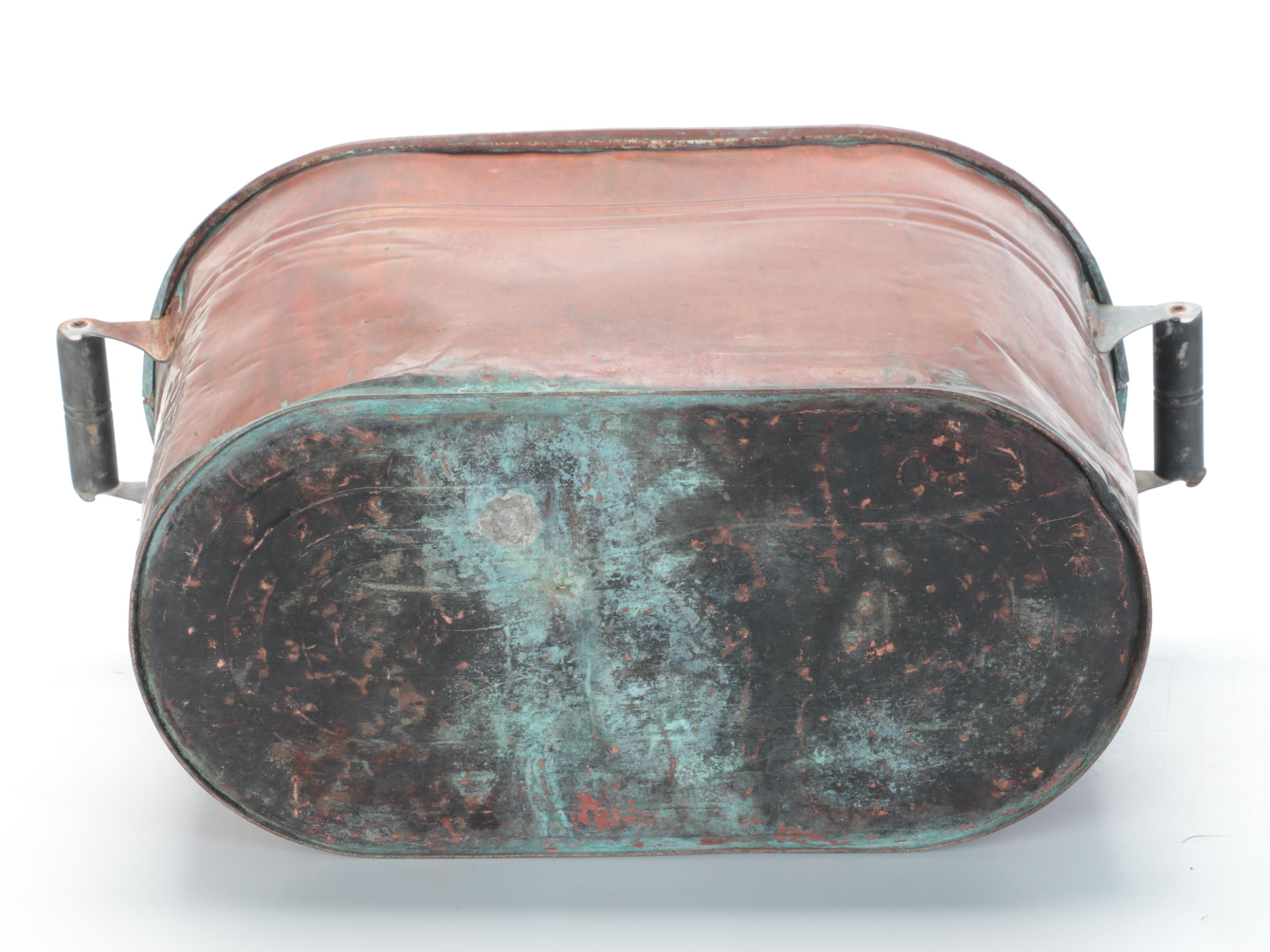 Copper Boiler Tub With Carson Industries Cast Aluminum Sundial