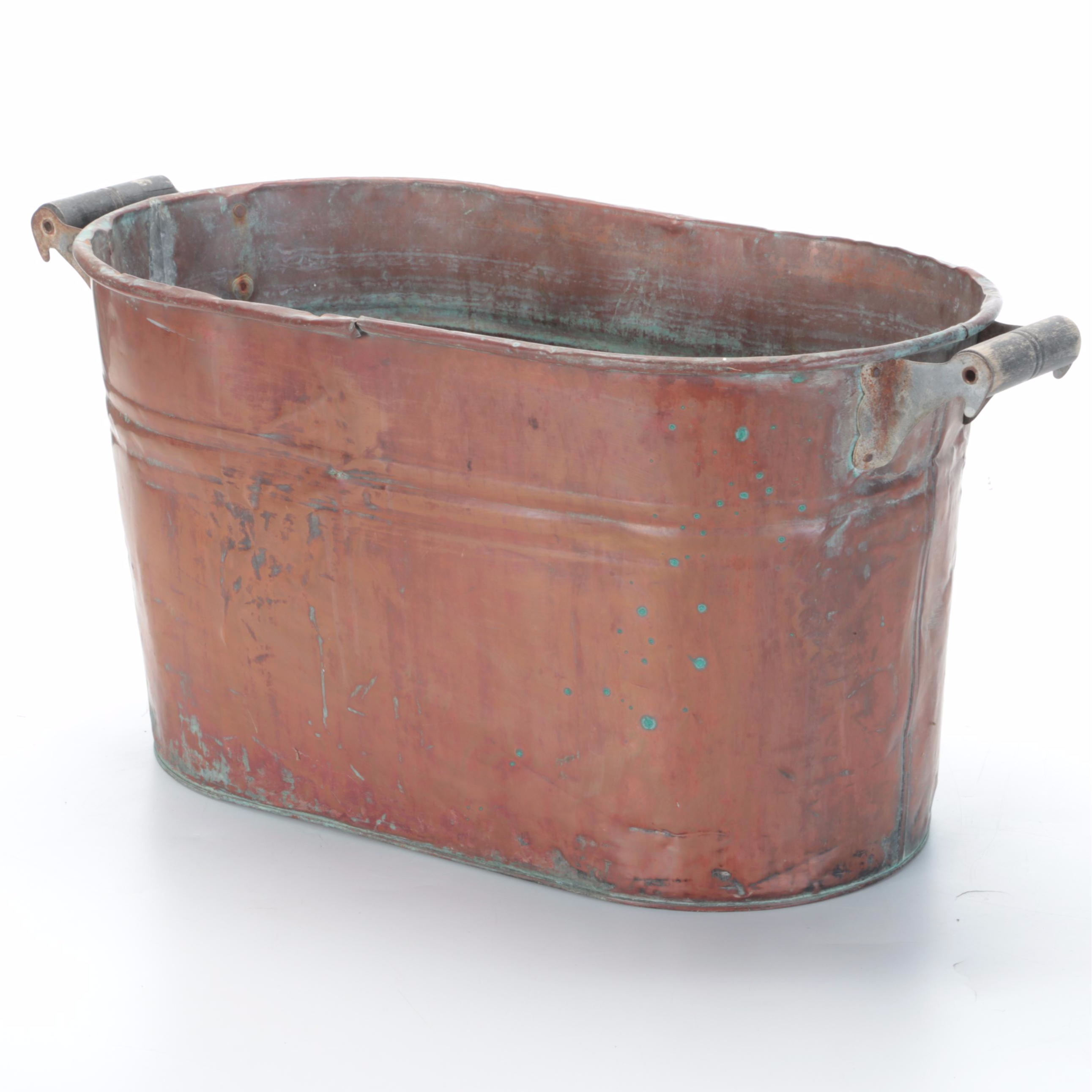 Copper Boiler Tub With Carson Industries Cast Aluminum Sundial