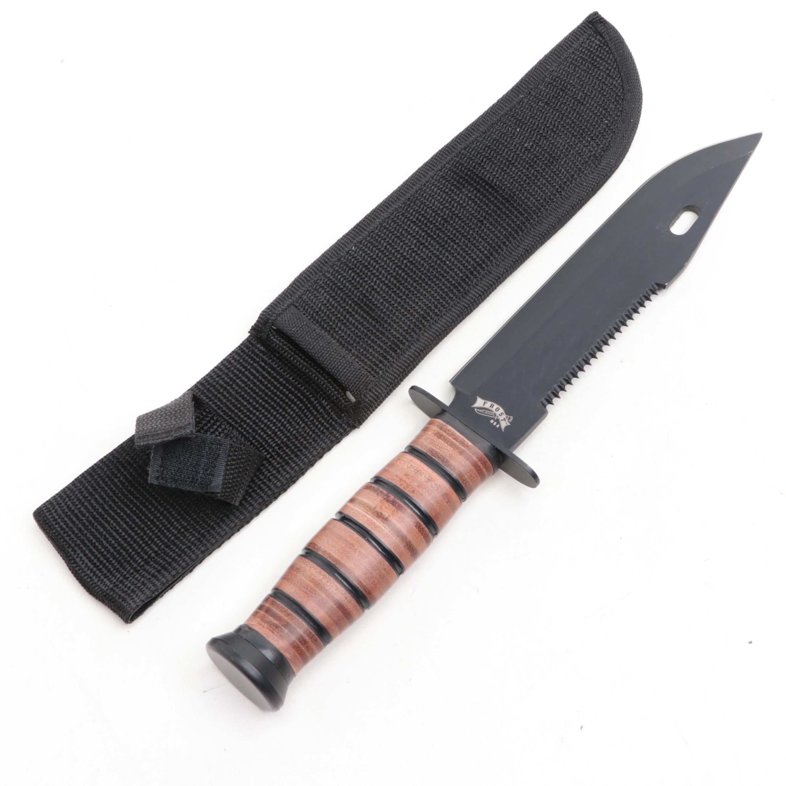 Frost Cutlery Combat Fighter III Stainless Steel Fixed Blade Knife