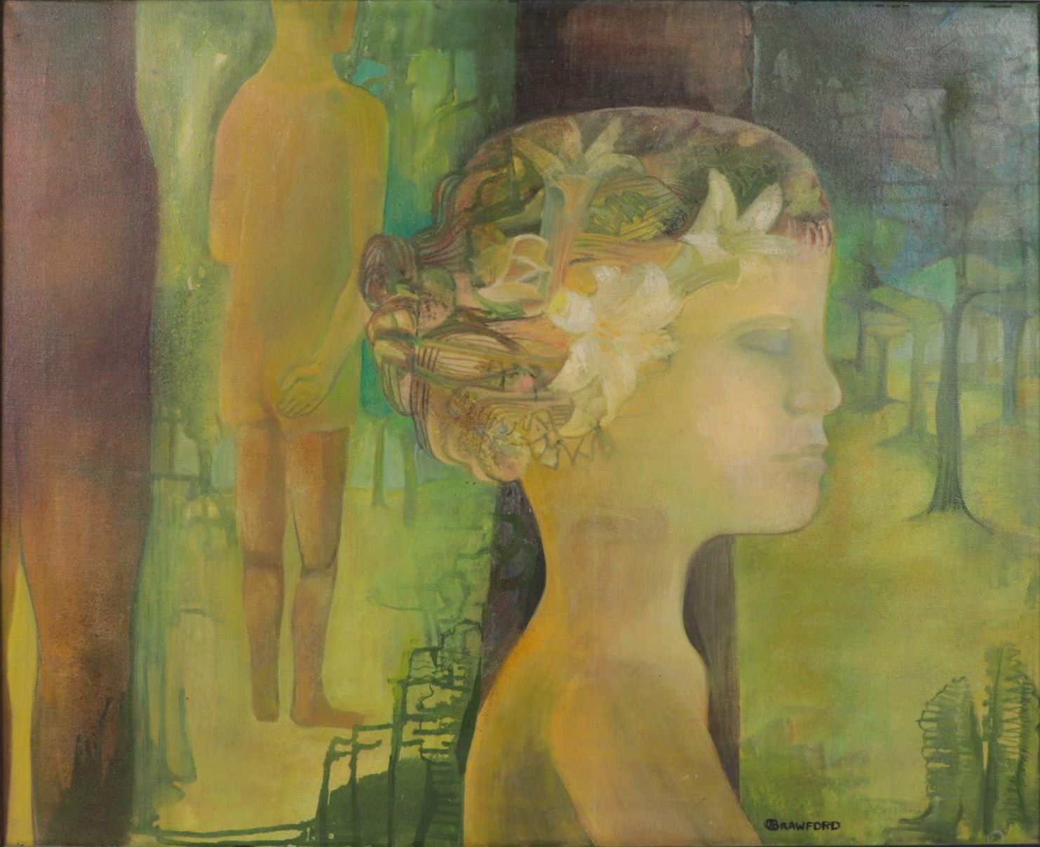 Alice Crawford Oil Painting "Innocence," 1959