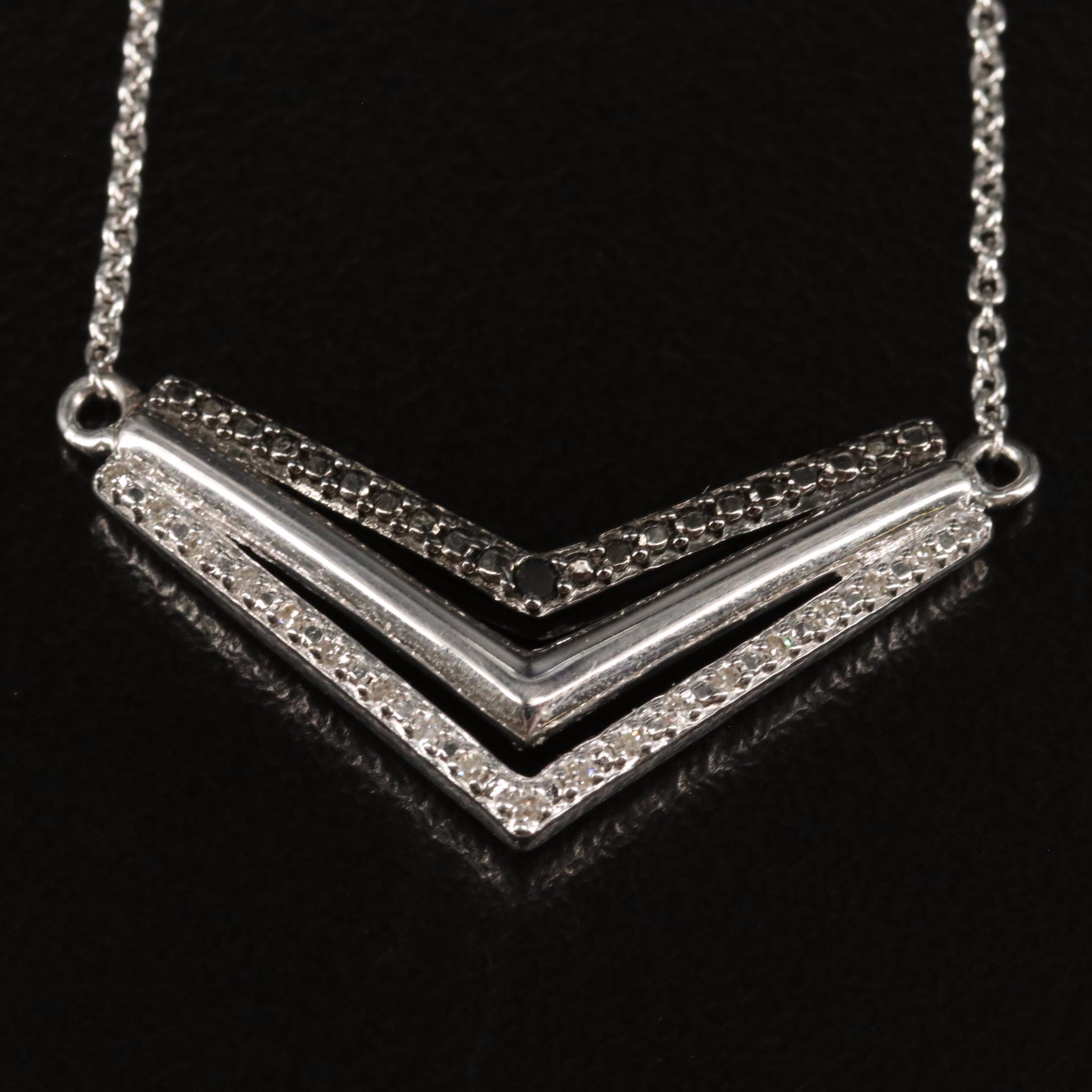 Sterling Diamond V Shaped Ring, Necklace, and Stud Earrings