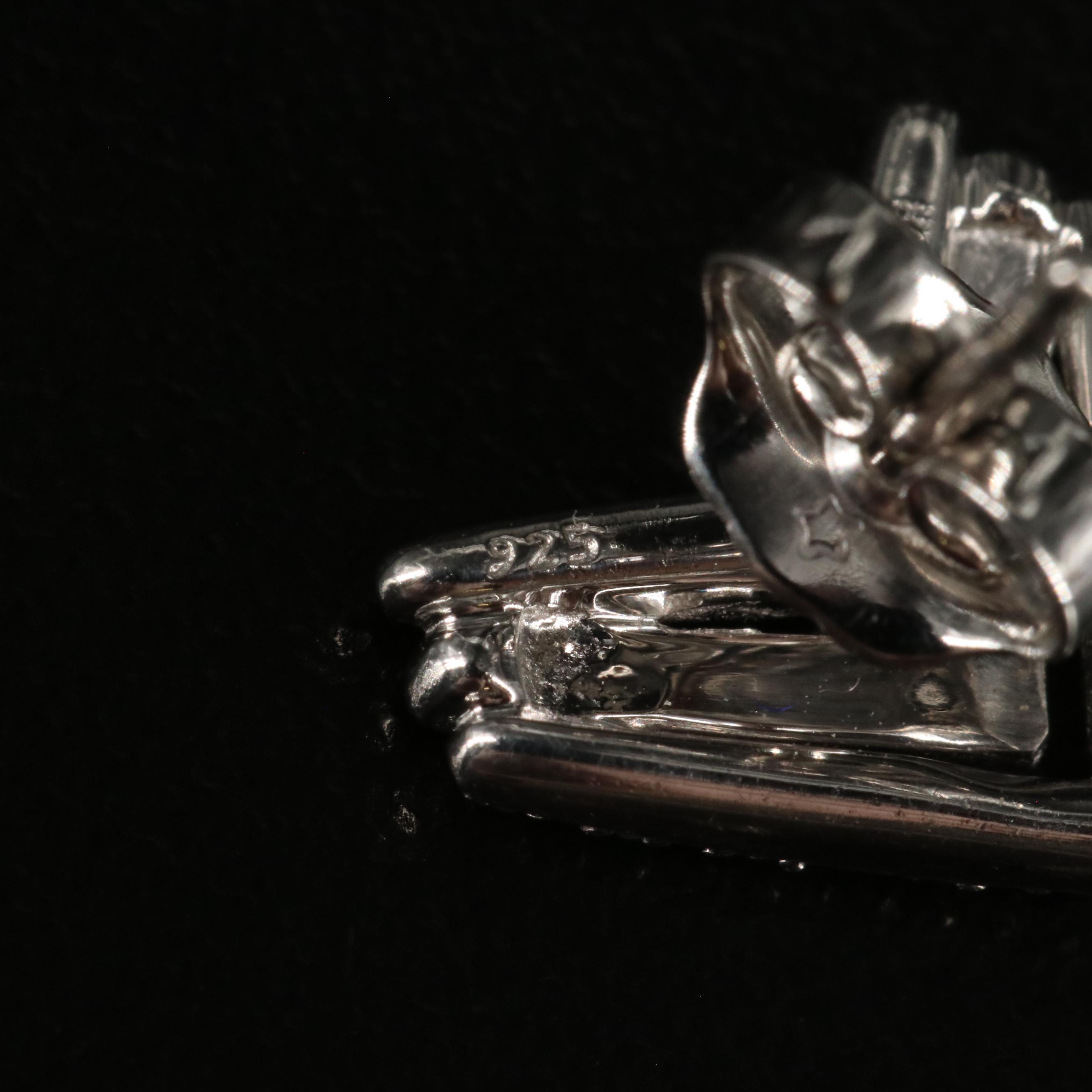 Sterling Diamond V Shaped Ring, Necklace, and Stud Earrings