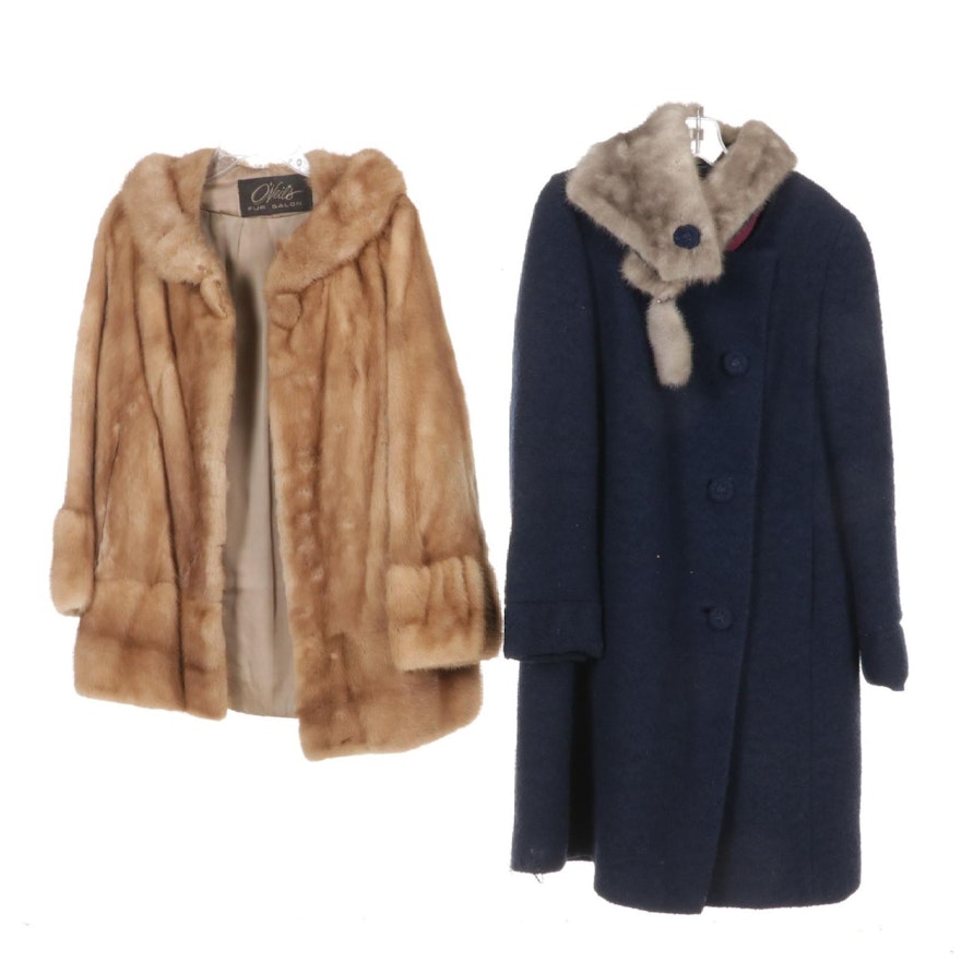 Mink Fur Coat from O'Neil's Fur Salon and Other Wool Coat with Mink Collar