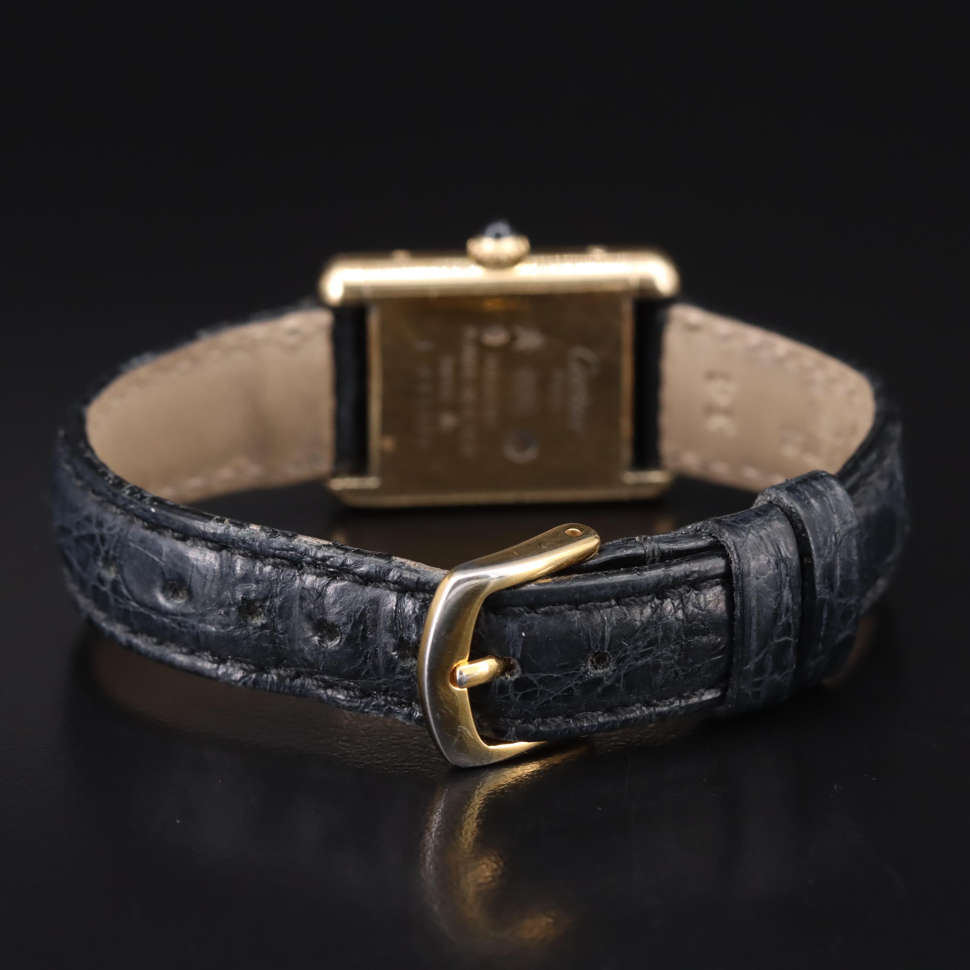 1980s Cartier Must de Cartier Stem Wind Tank Watch