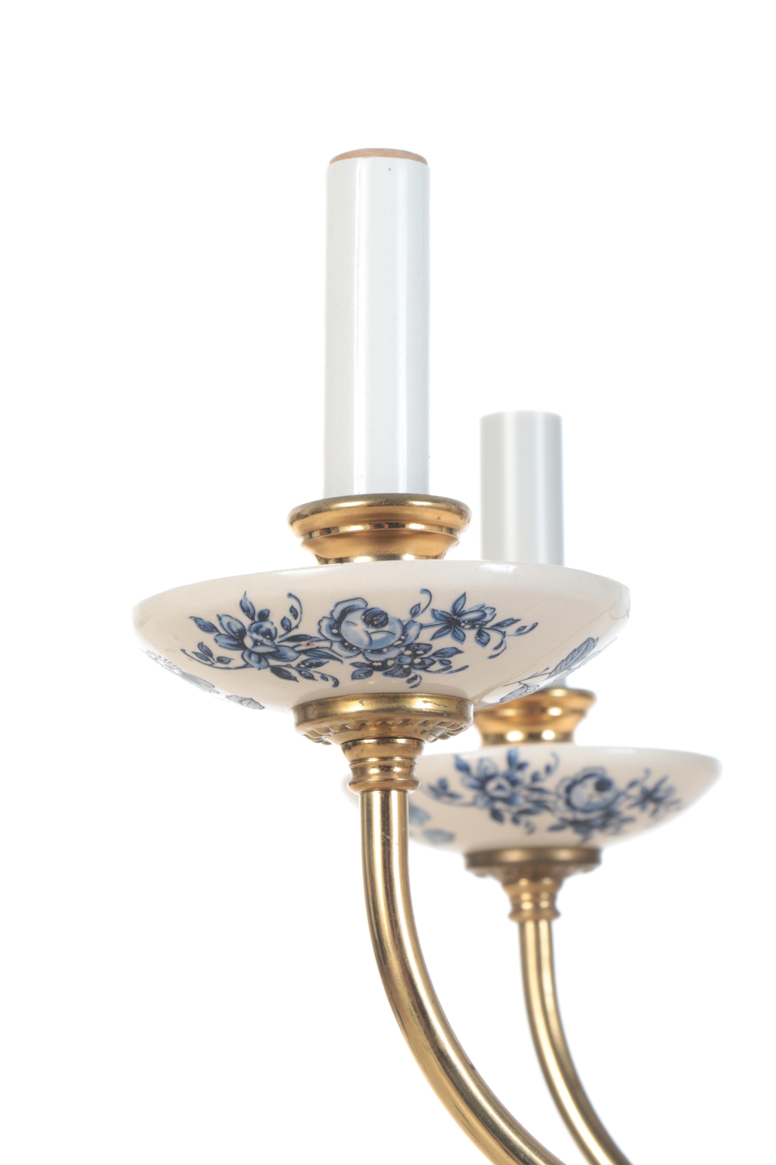 Thomas Industries and Other Blue and White Delft Style Ceramic Chandeliers