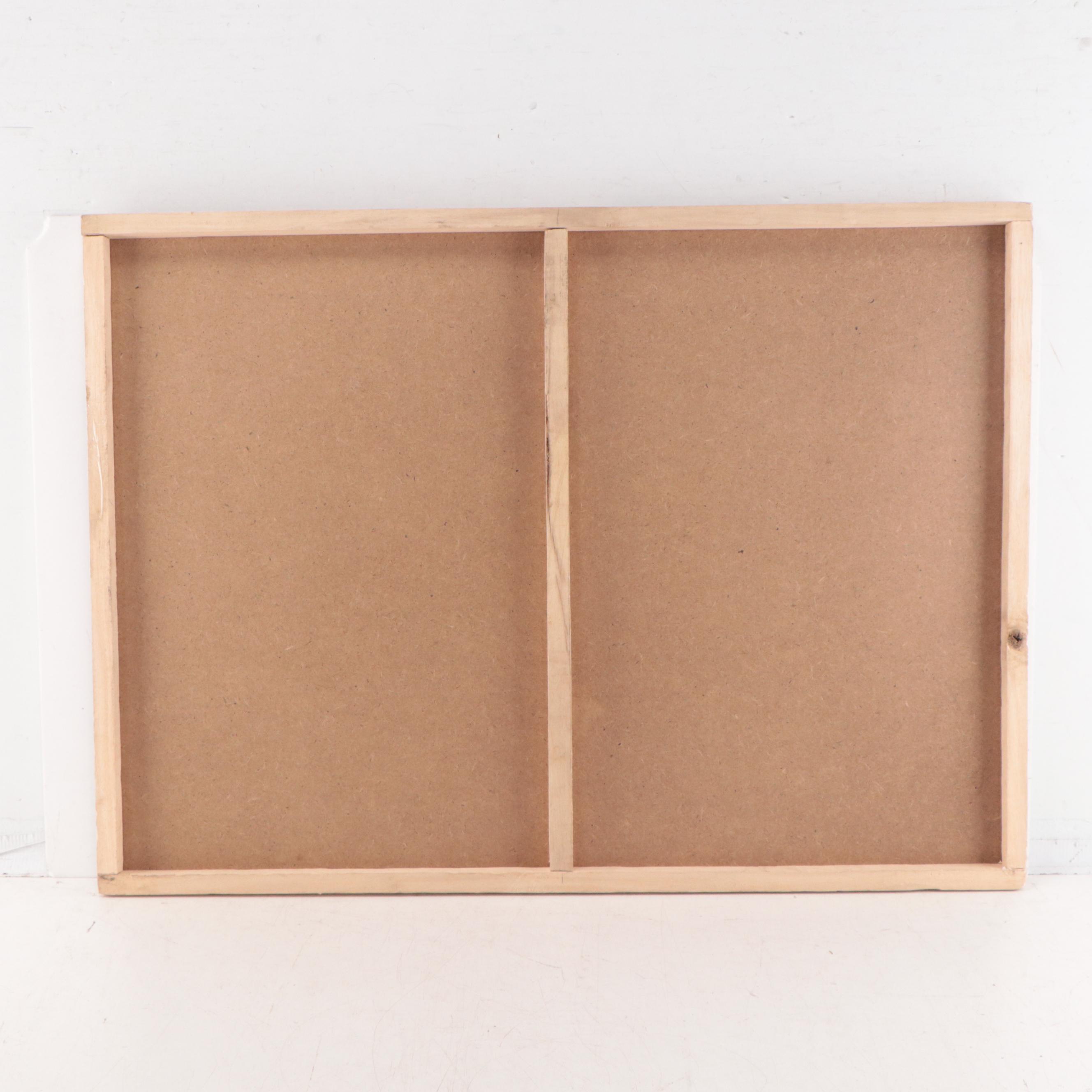 T. J. Mayakiri Folk Art Acrylic Painting of River Landscape With Figures, 1992