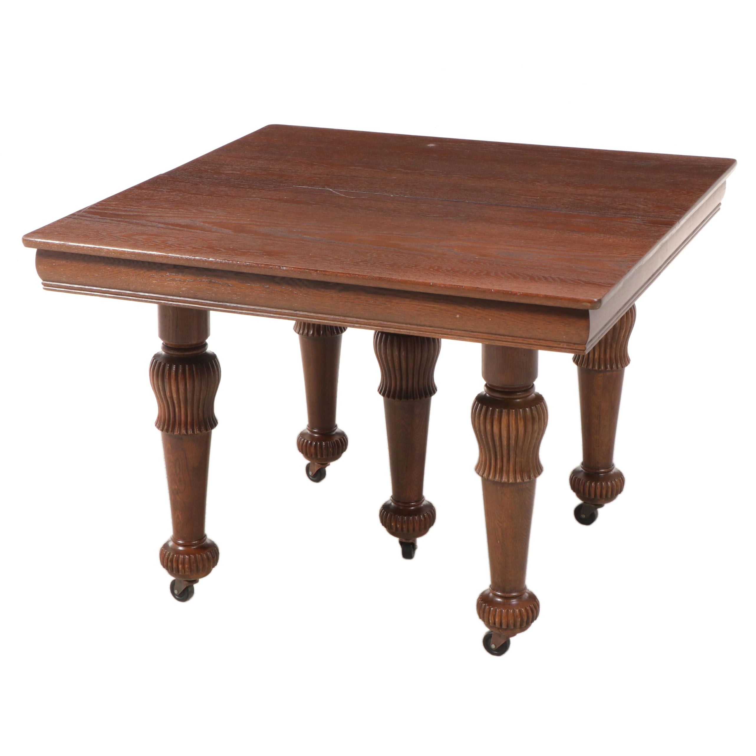 Victorian Oak Extension Dining Table, Late 19th Century