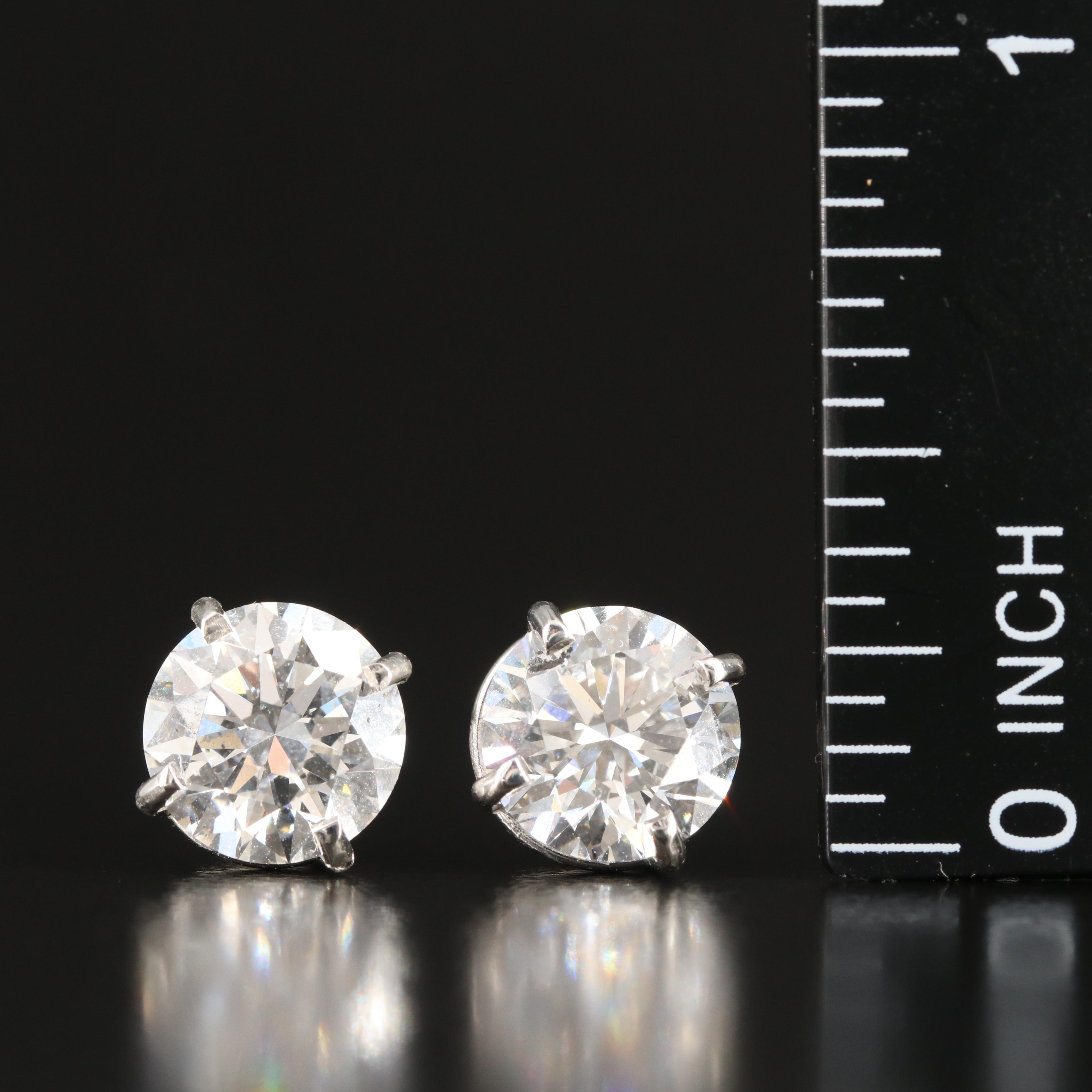 Platinum 4.51 CTW Lab Grown Diamond Stud Earrings with IGI Reports