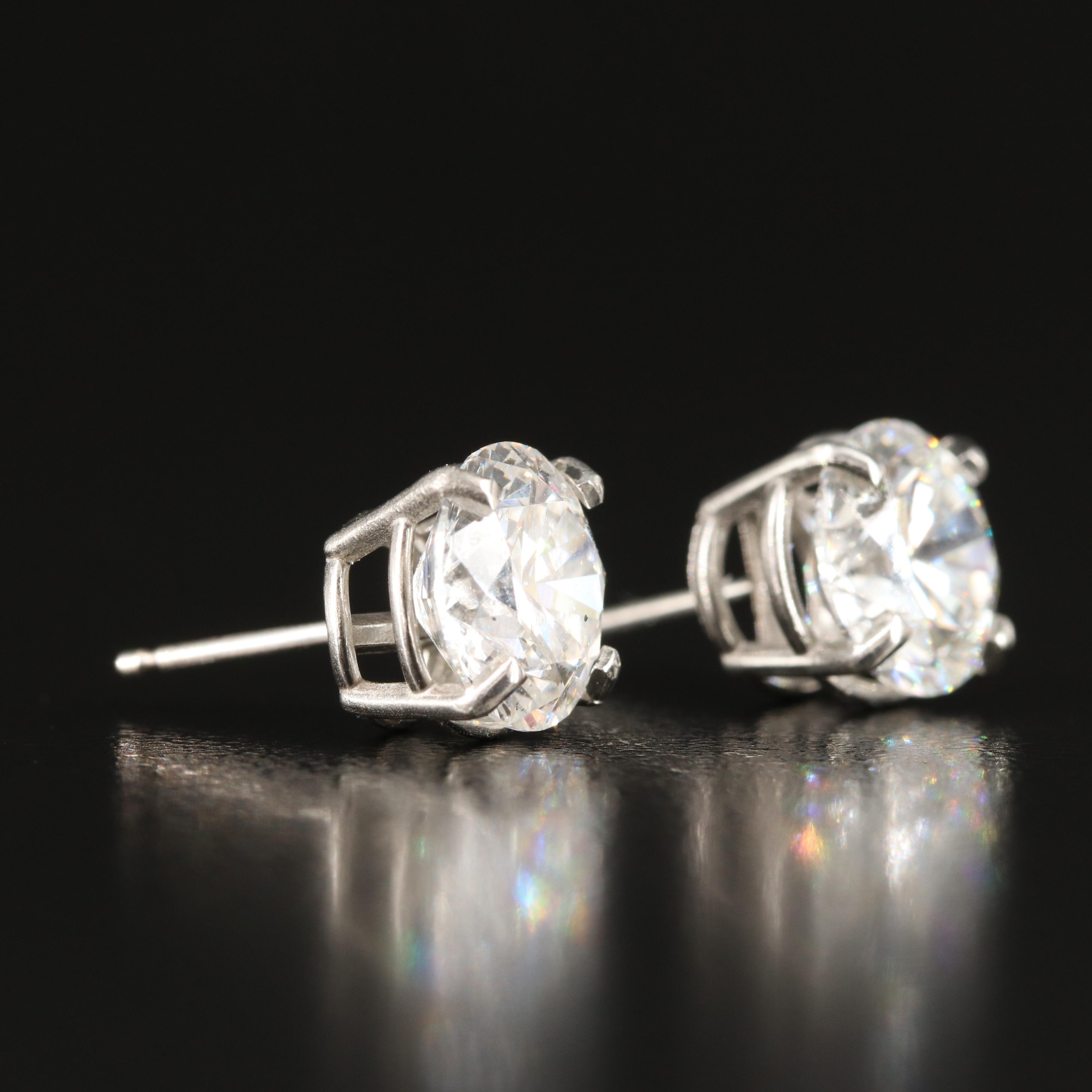 Platinum 4.51 CTW Lab Grown Diamond Stud Earrings with IGI Reports