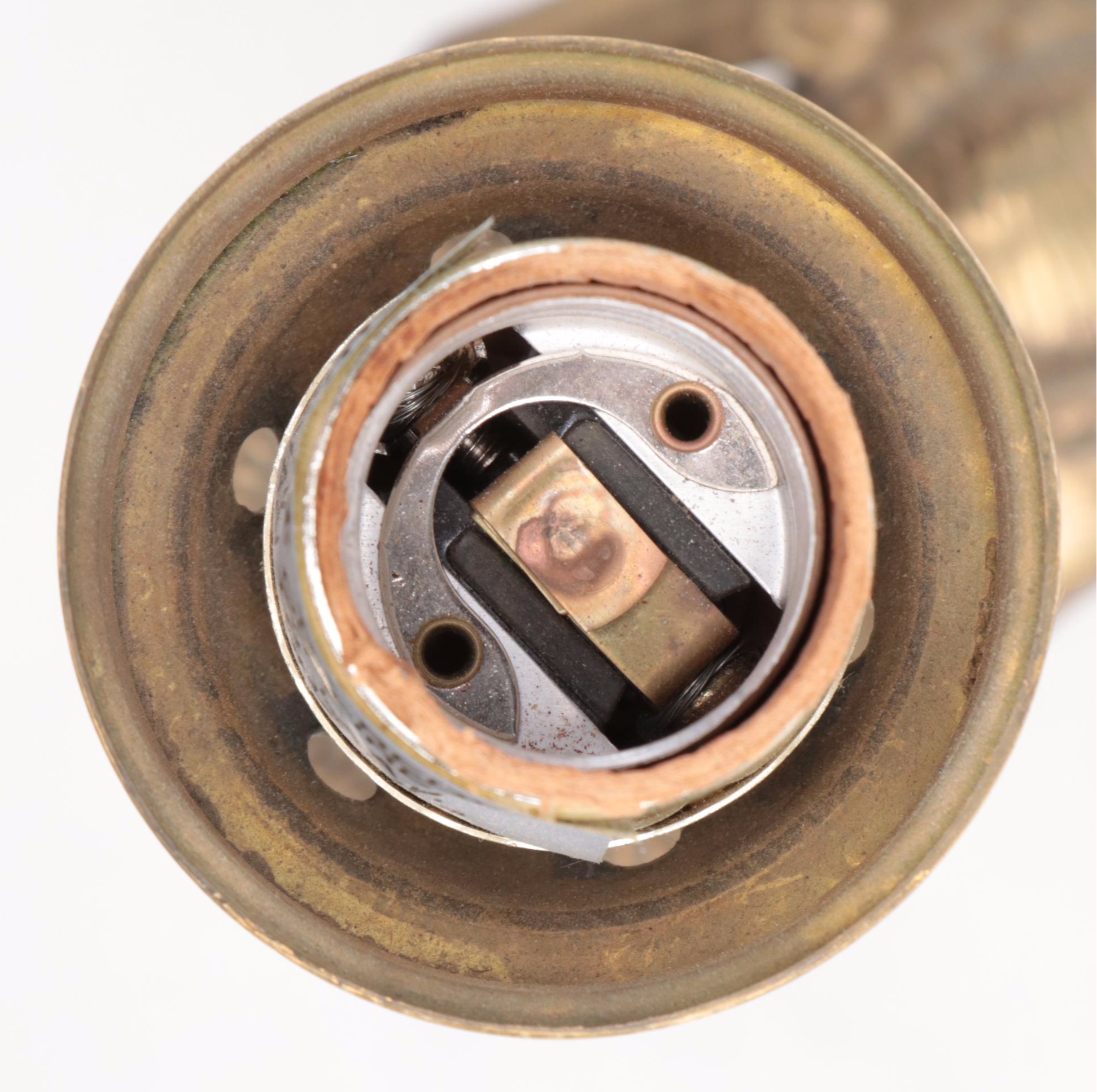 French Empire Style Melusine Brass Candlestick Wall Sconces With Black Shades