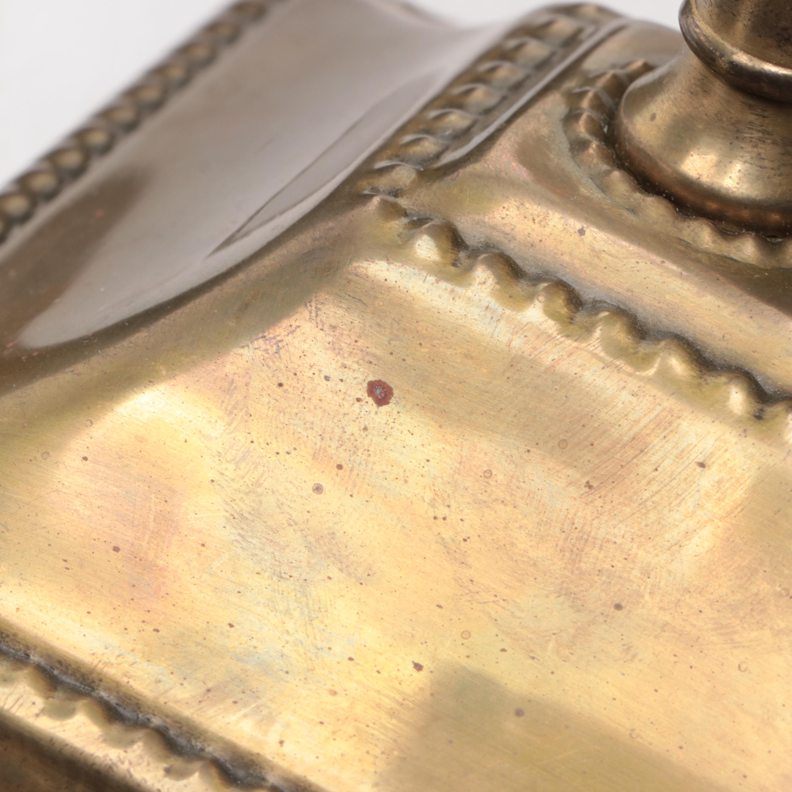 French Empire Style Melusine Brass Candlestick Wall Sconces With Black Shades